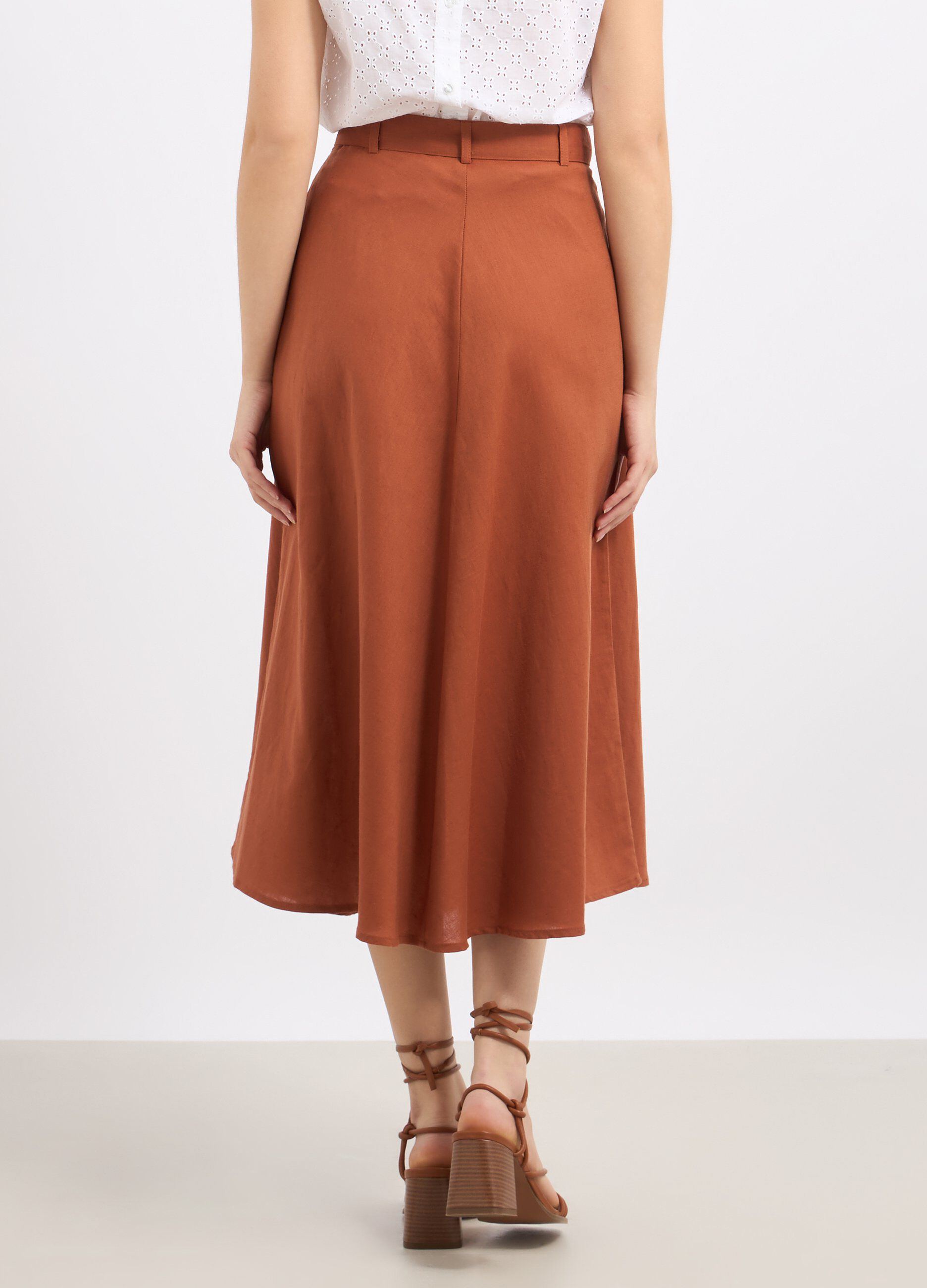 Gonna lunga in misto lino donna