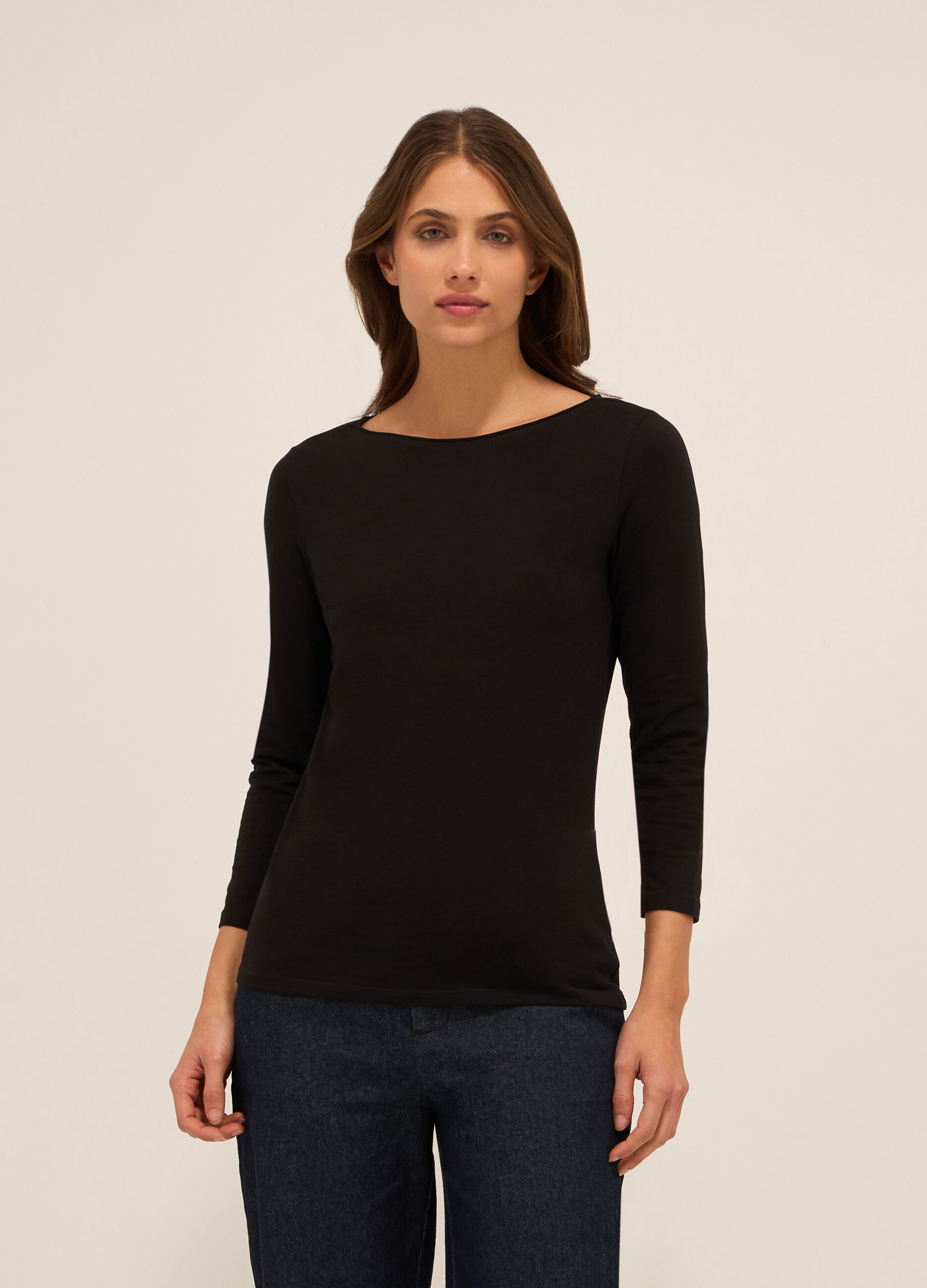 T-shirt in cotone stretch donna_0