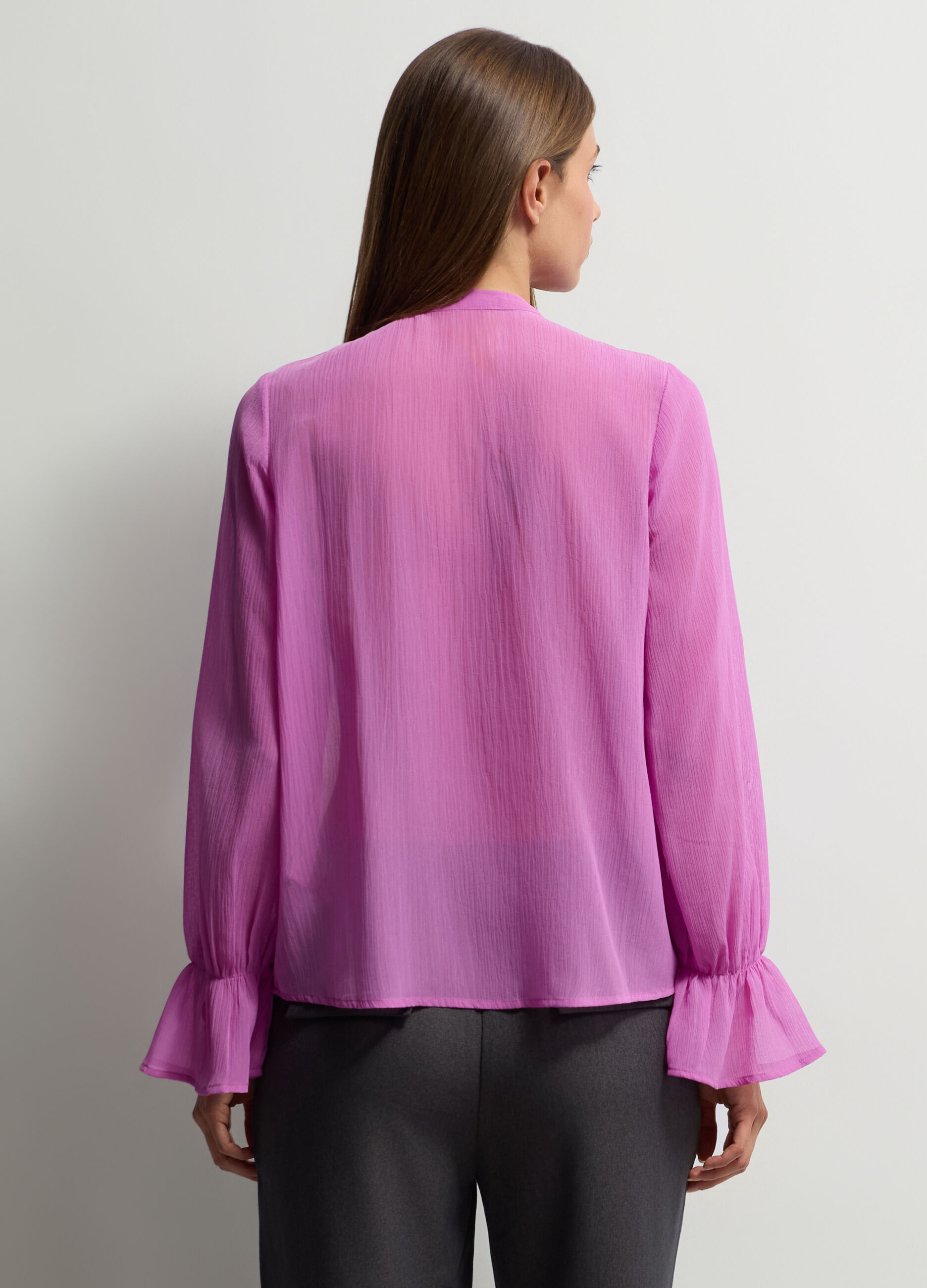 Camicia Fit Regular girocollo cr&ecirc;pe donna_1