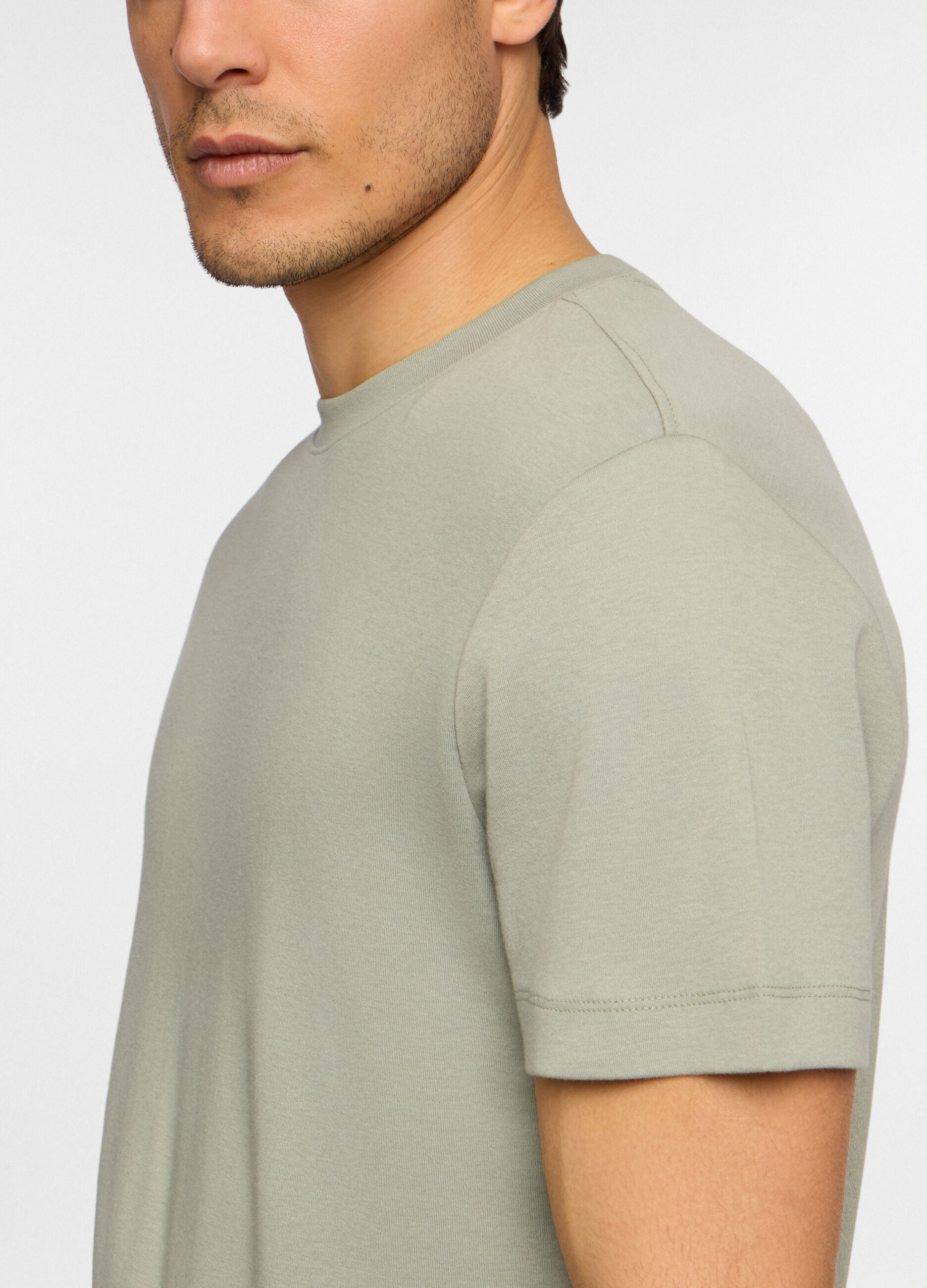 T-shirt girocollo in interlock di cotone uomo_2