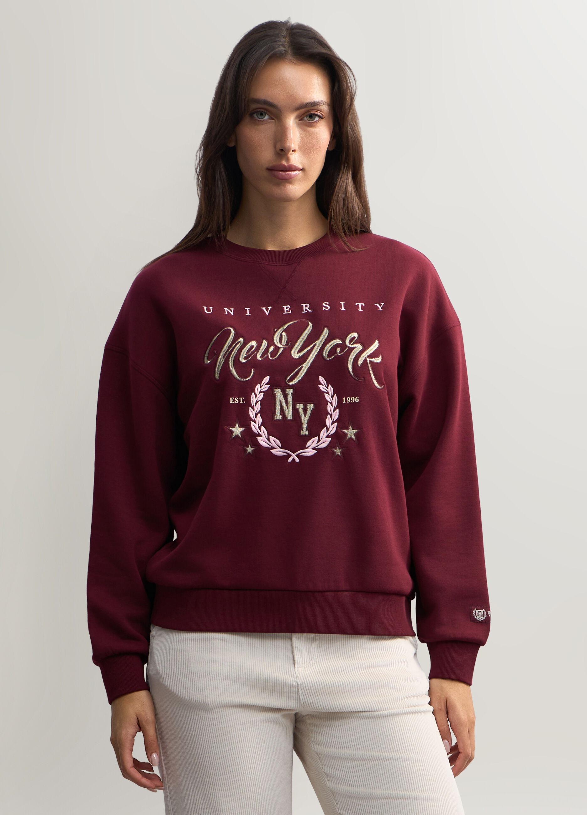 Felpa girocollo misto cotone donna_0