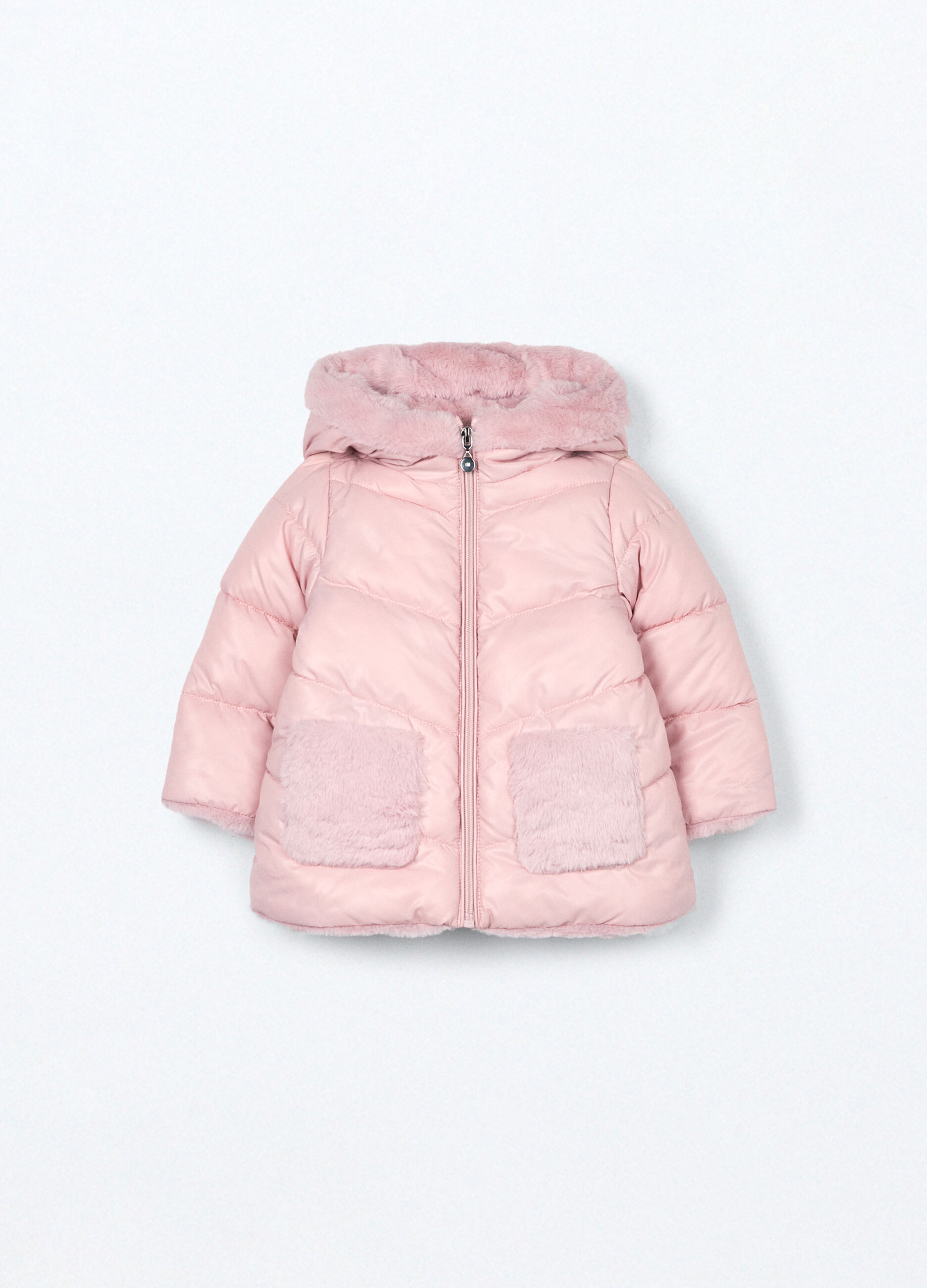 Giubbino imbottito con cappuccio neonata_0