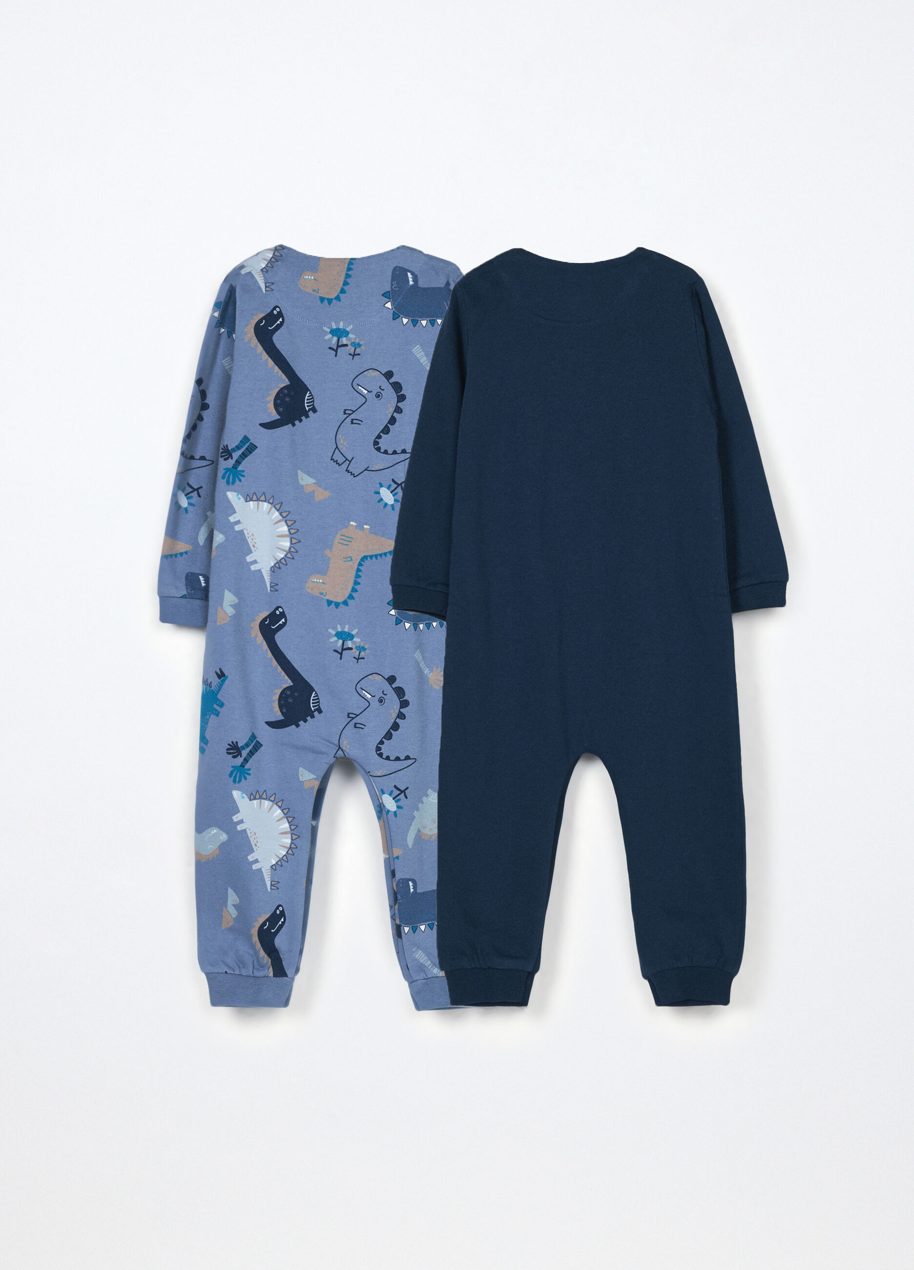 Pack 2 pigiami interi in puro cotone fleece neonato_1