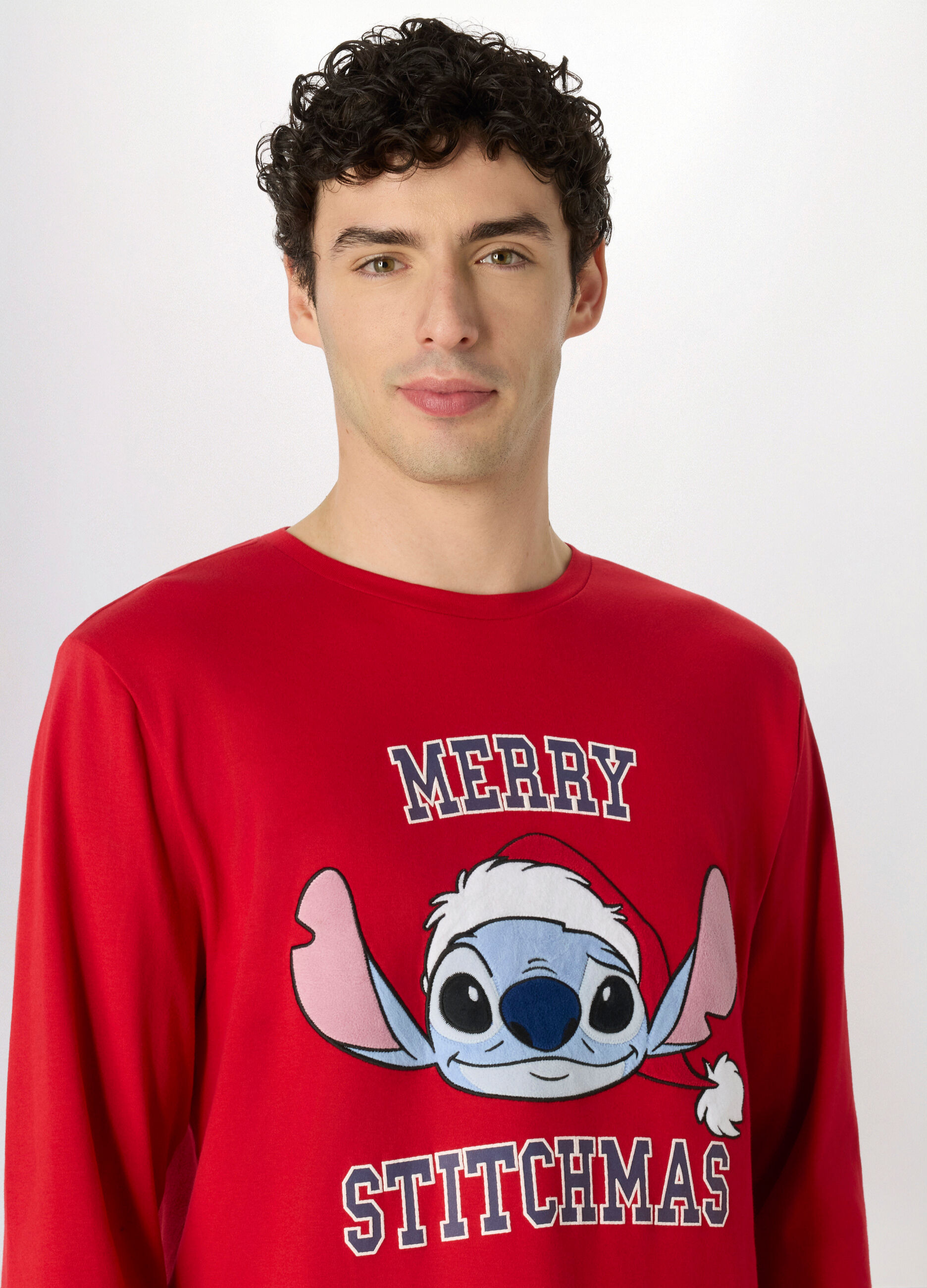 Pigiama lungo in cotone Stitch uomo_2