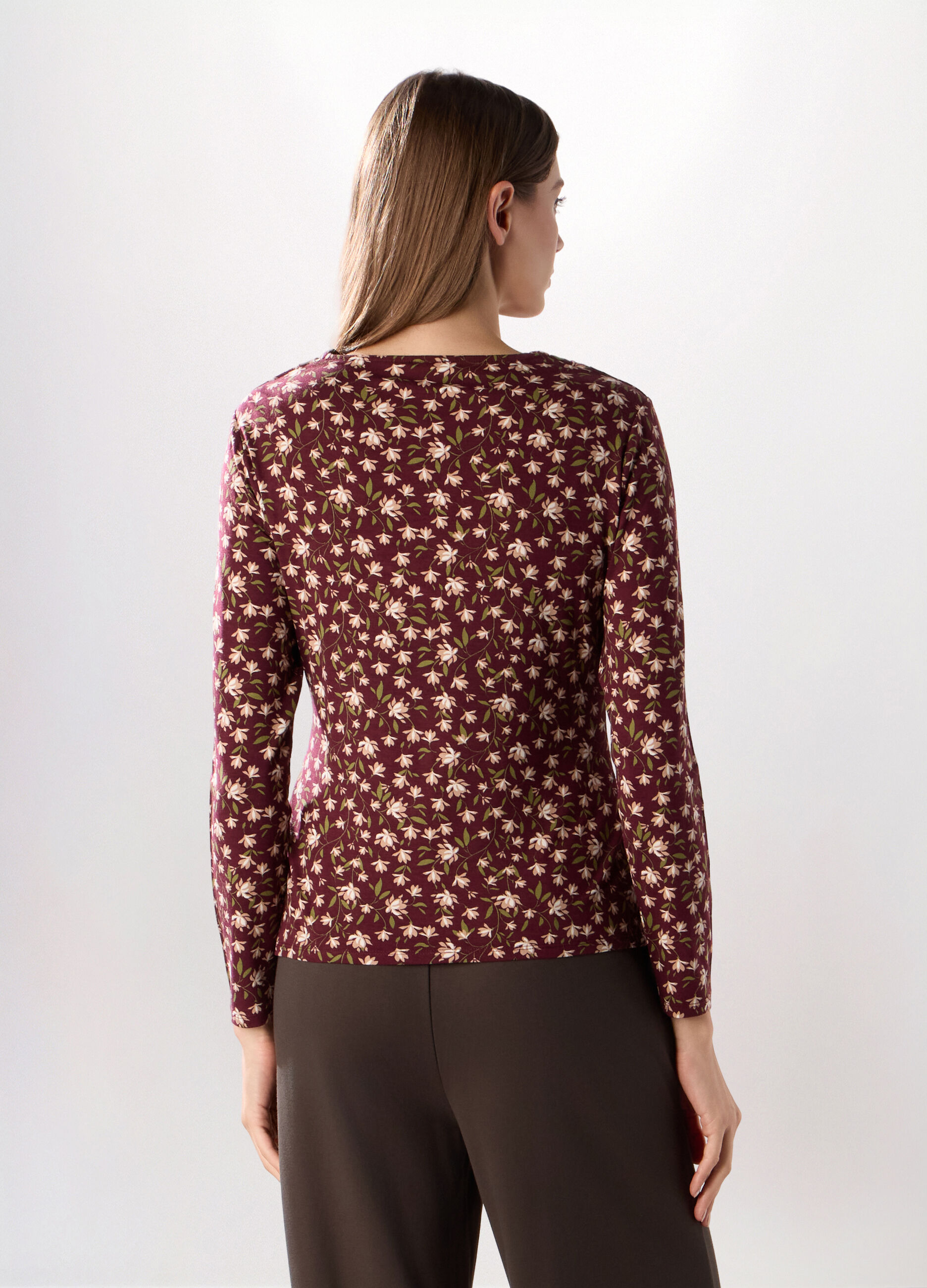 T-shirt in jersey di viscosa stretch donna _1