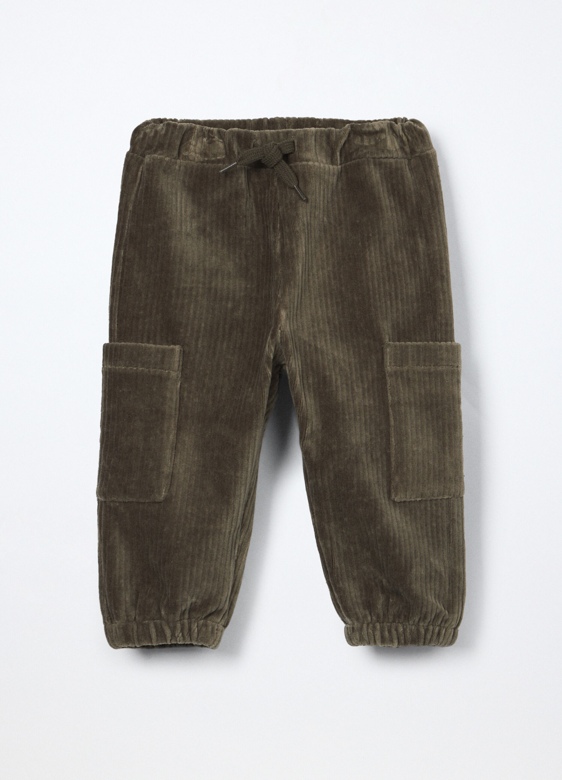 Jogger in velluto a coste neonato_0