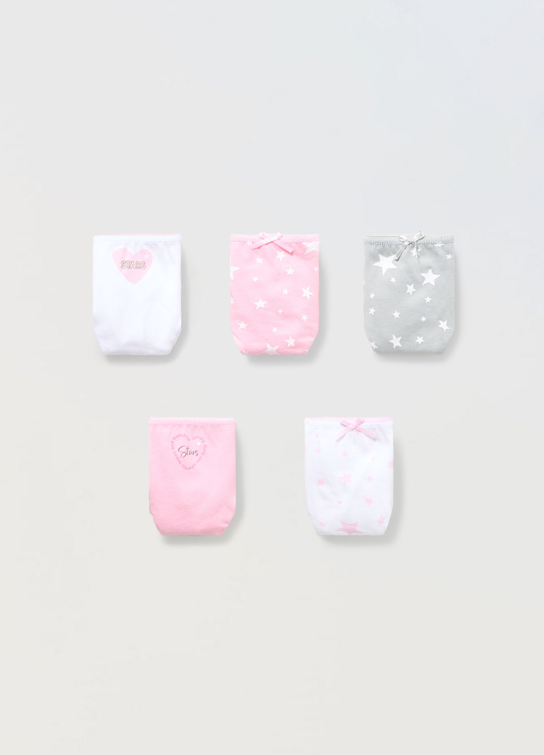Pack 5 slip in jersey di puro cotone bambina_0