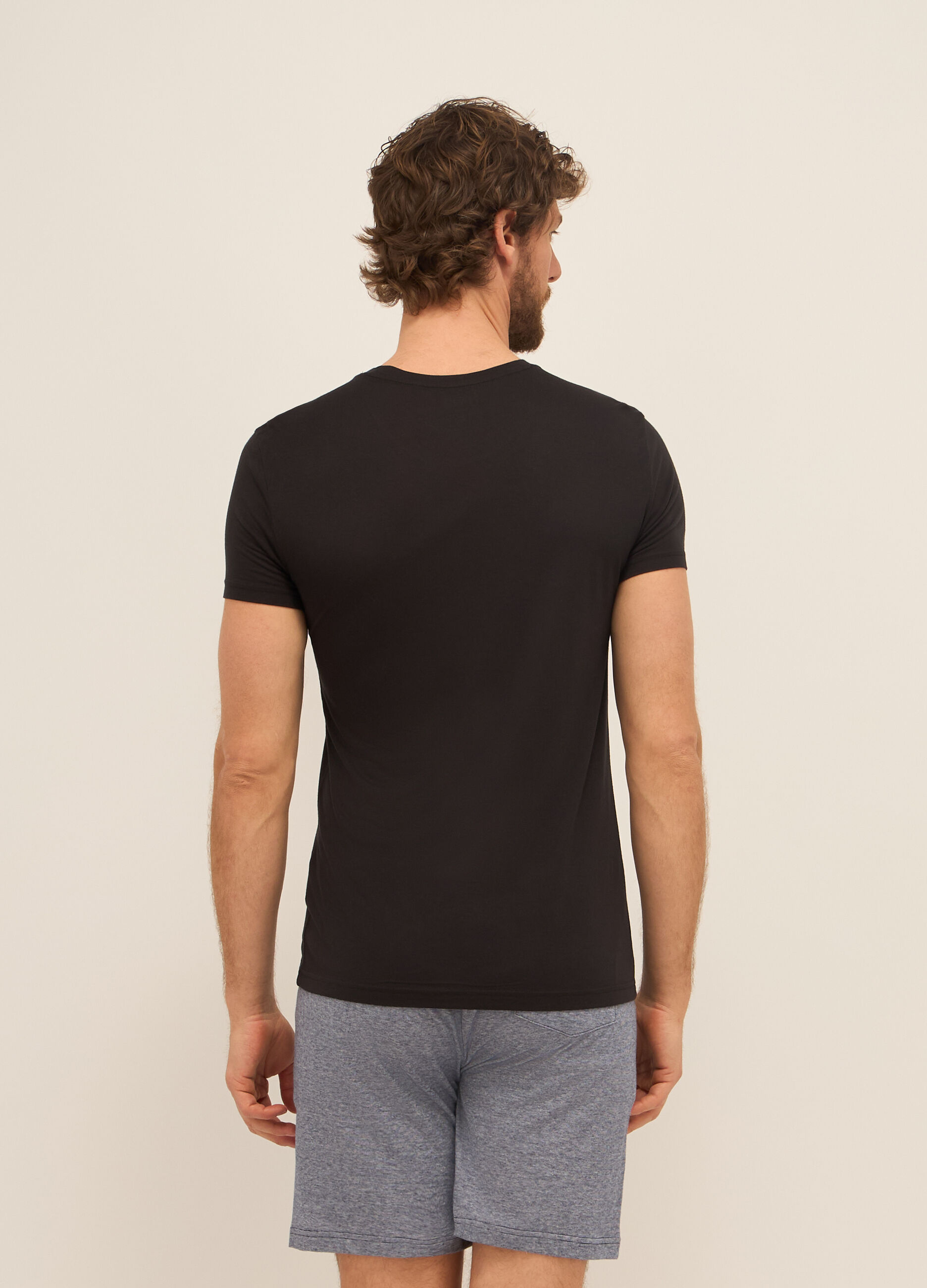 T-shirt girocollo in modal uomo_1