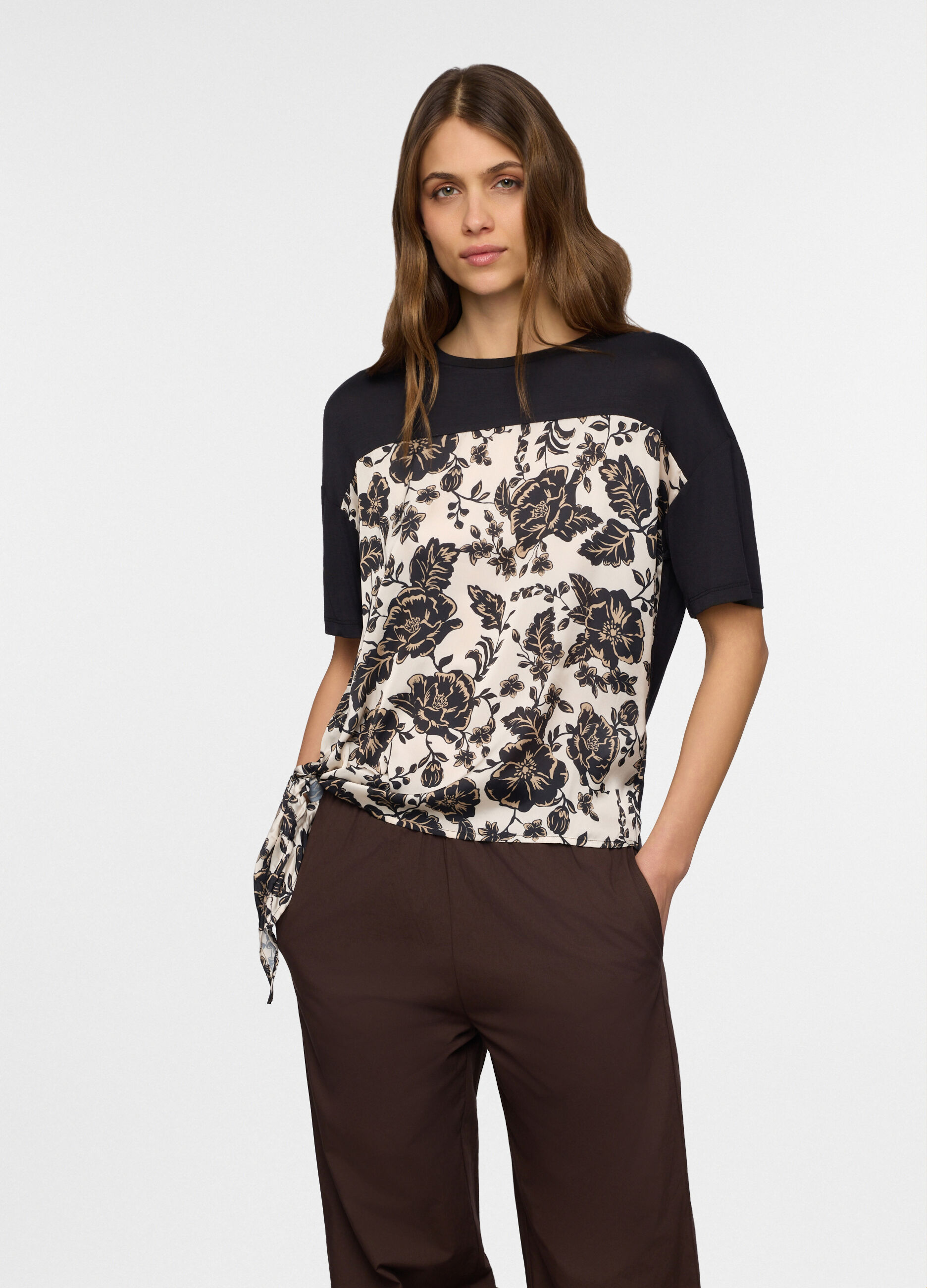 T-shirt girocollo stretch donna_0