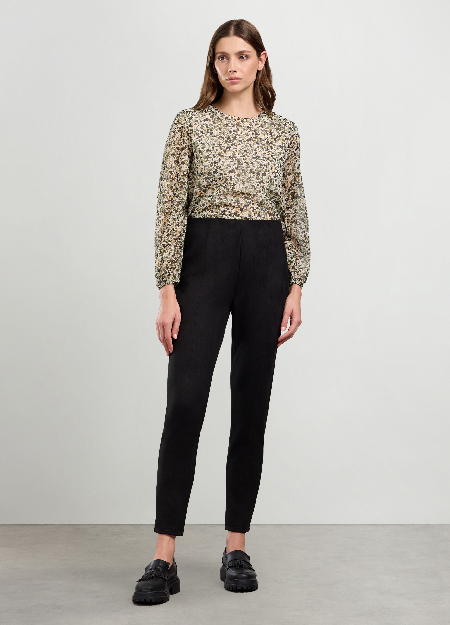 Leggings effetto scamosciato donna_0