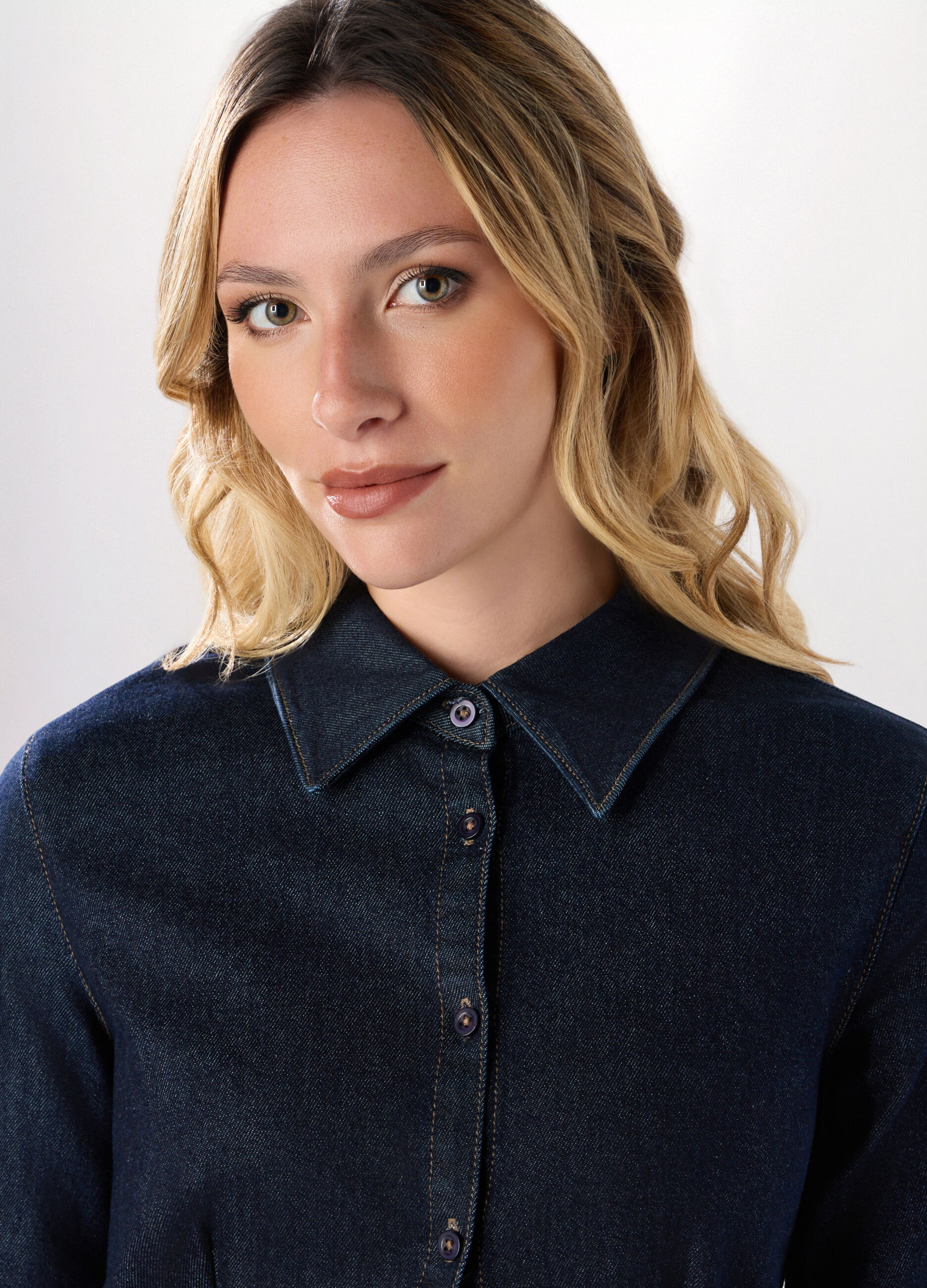 Giacca in denim di cotone stretch donna_2