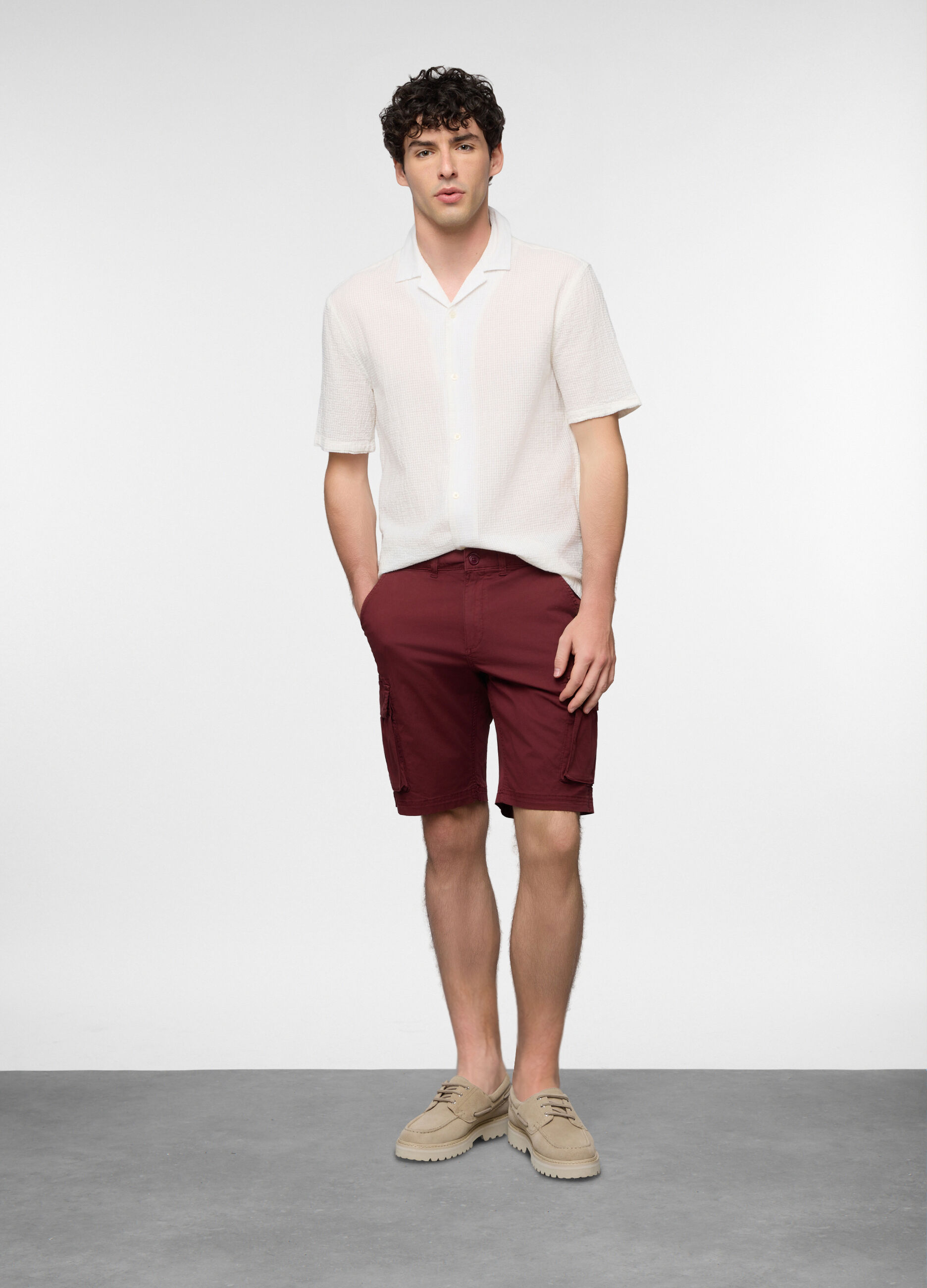 Bermuda cargo in cotone stretch uomo_0