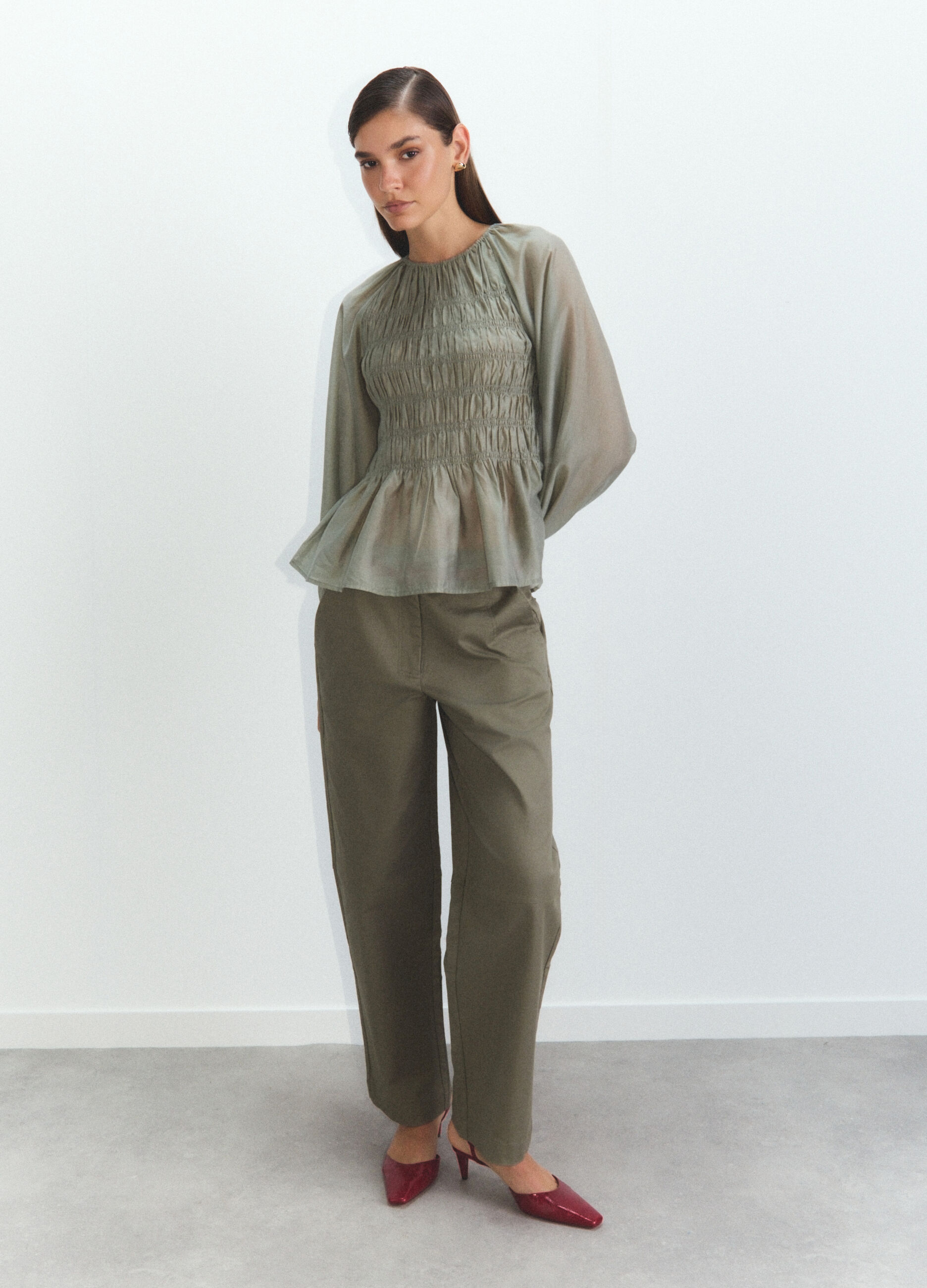 Blusa Fit Slim in mista Lyocell donna_0