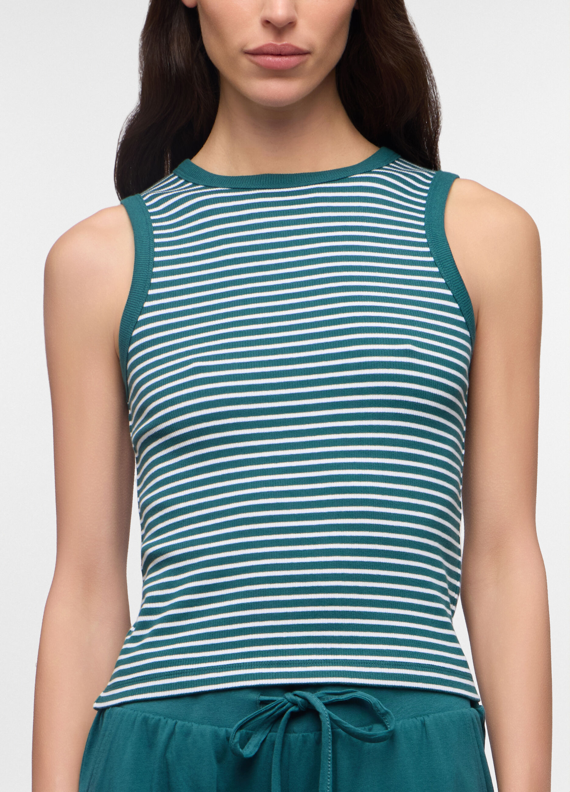 Canotta fitted in costina stretch donna_2
