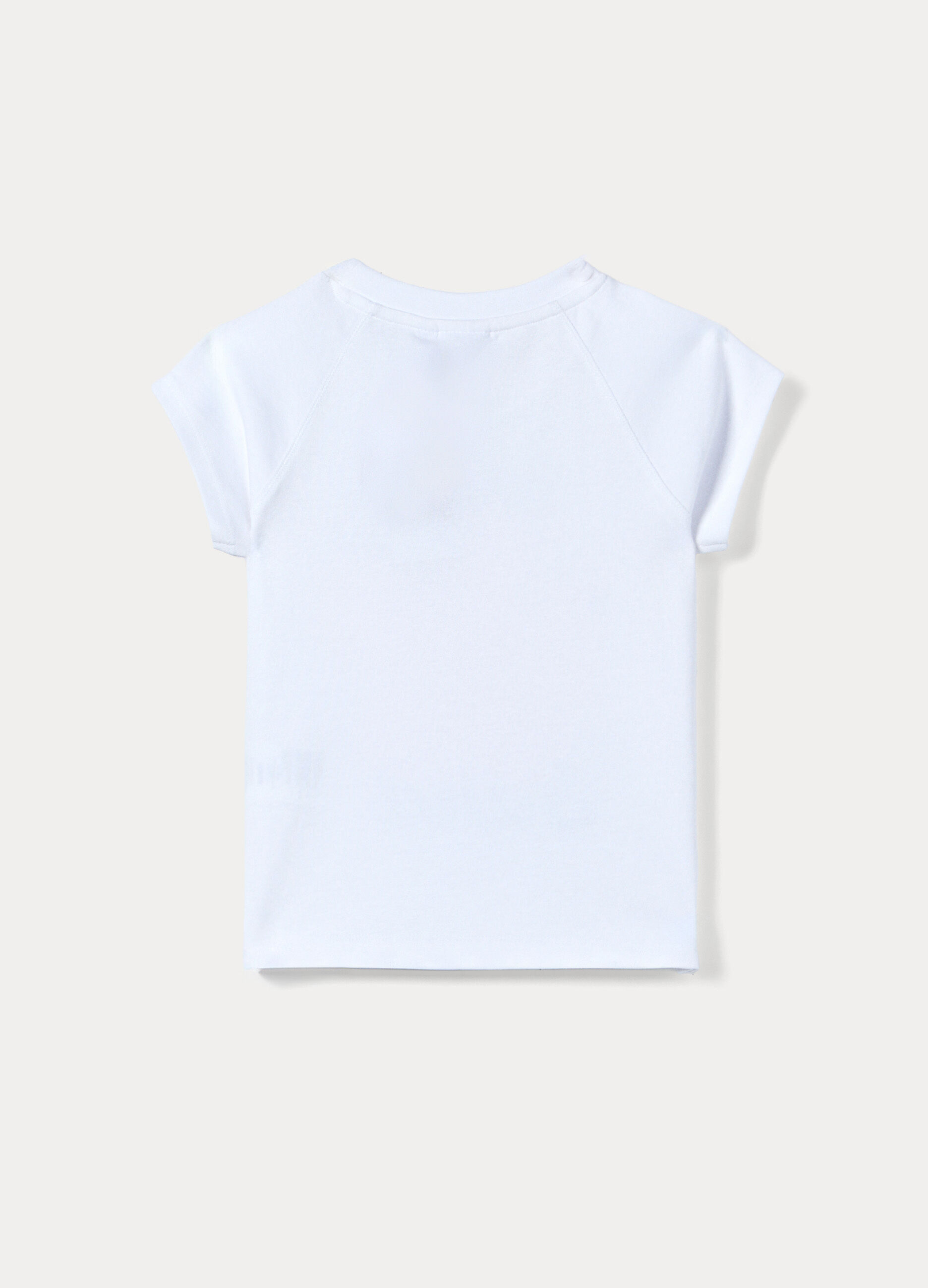 T-shirt girocollo in costina ragazza_1