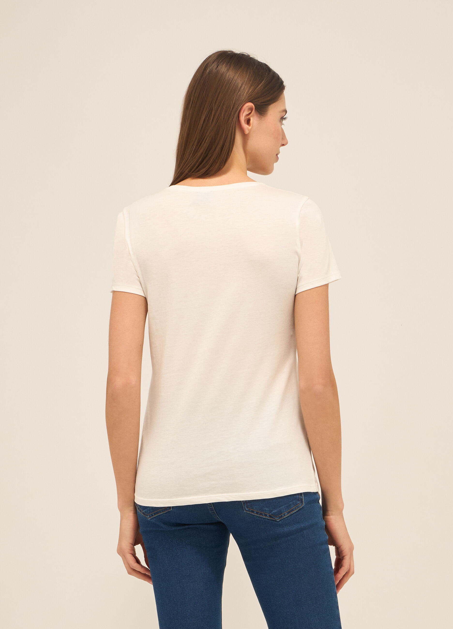 T-shirt in jersey di puro cotone donna_1