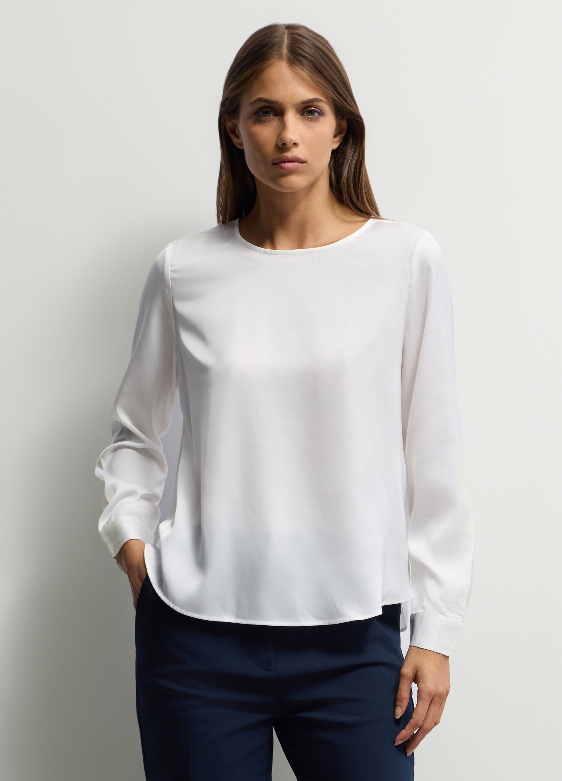 Blusa Fit Regular girocollo donna_0