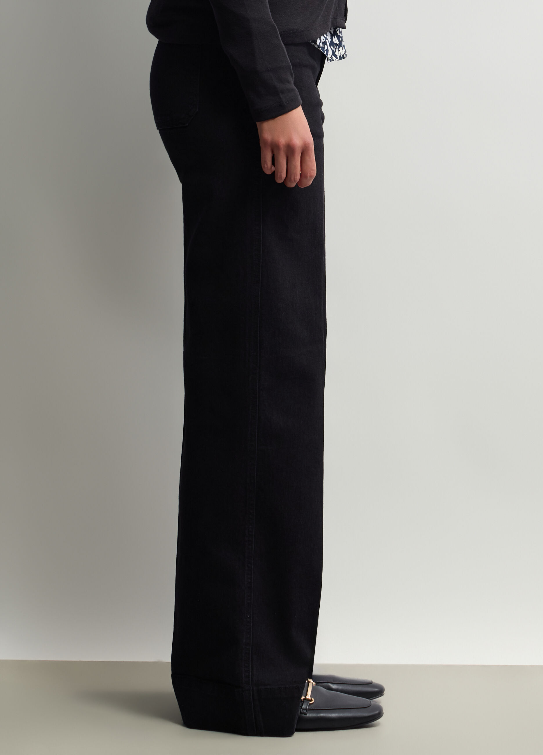 Pantaloni Straight Fit misto cotone stretch donna_1