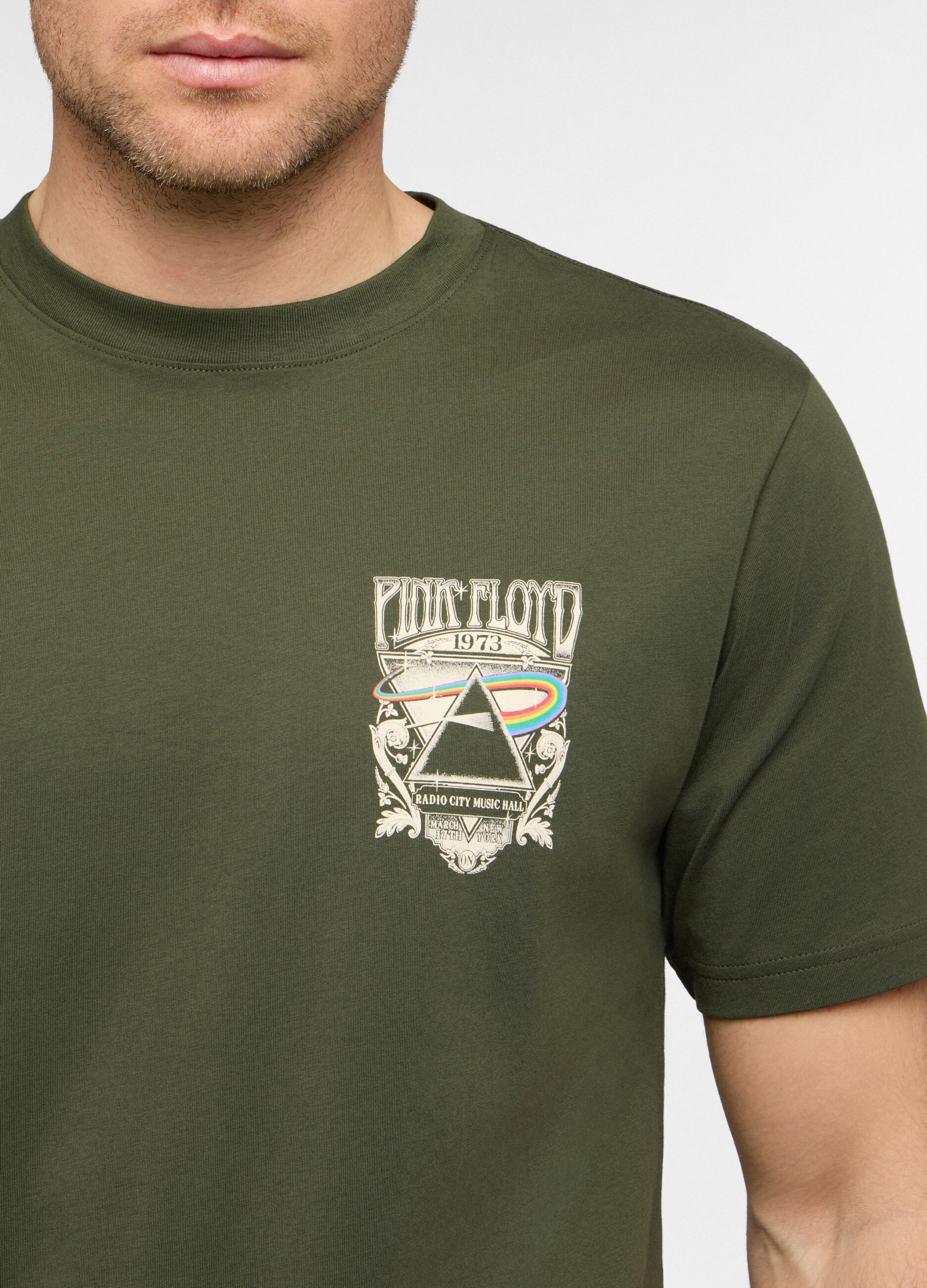 T-shirt girocollo con stampa Pink Floyd uomo_2