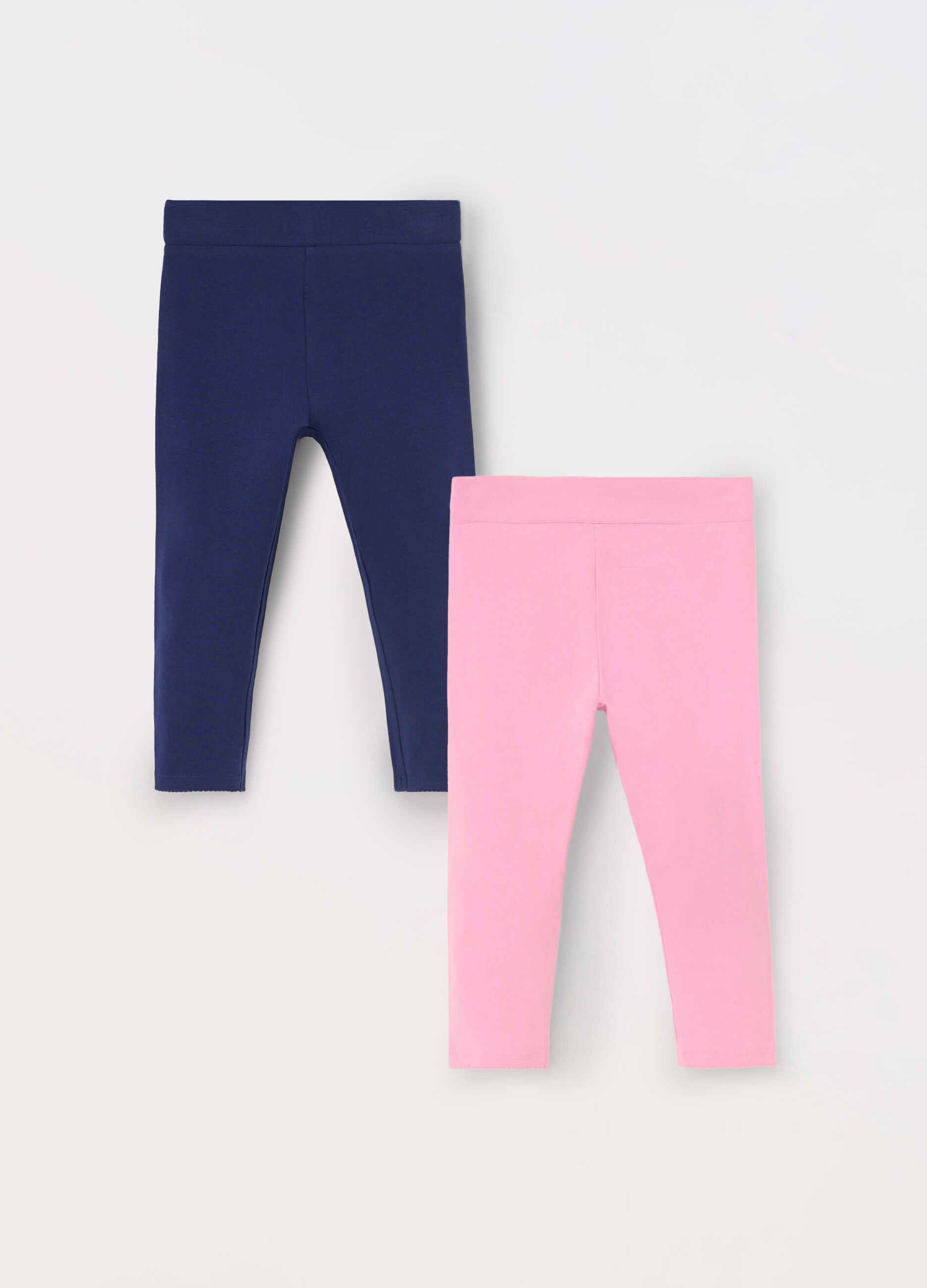 Pack 2 leggings in cotone stretch bambina _0
