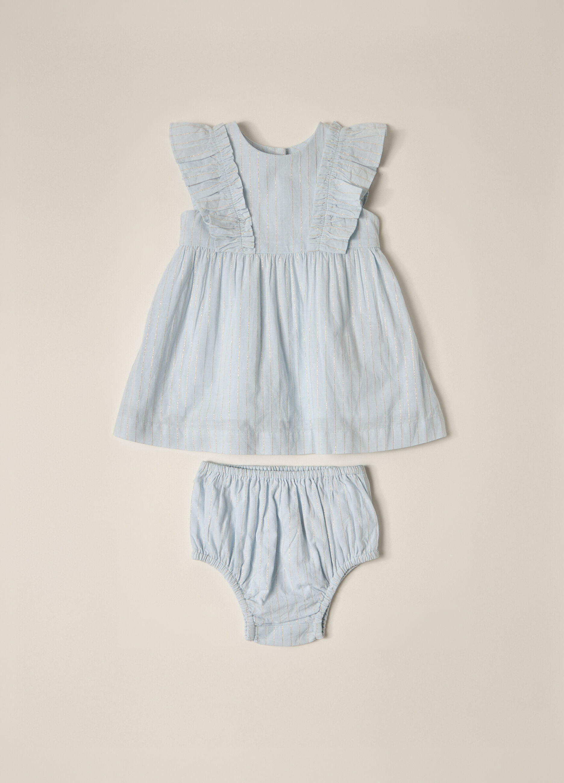 Set vestito + shorts in cotone con filo lurex IANA neonata_0