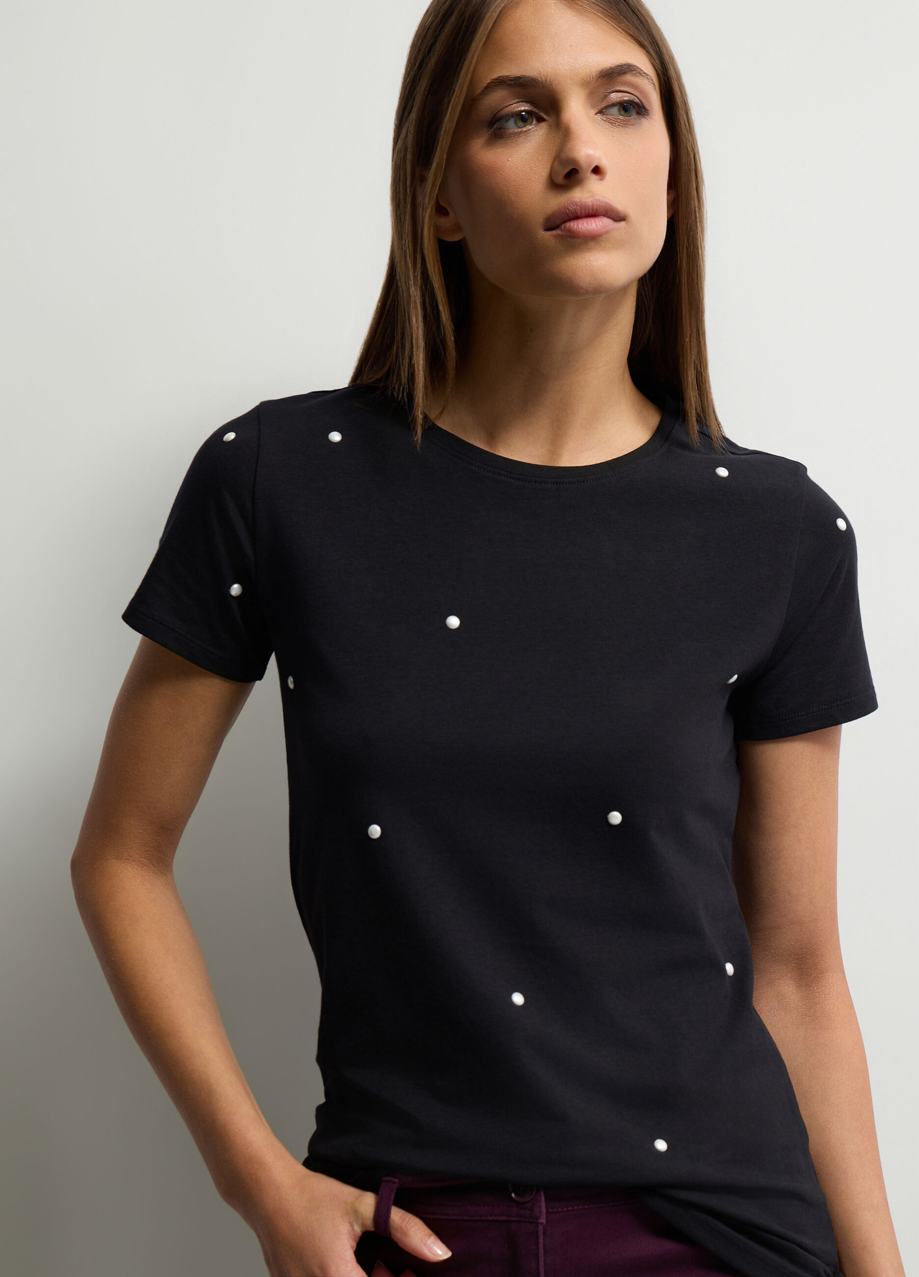 T-shirt girocollo stretch donna_2