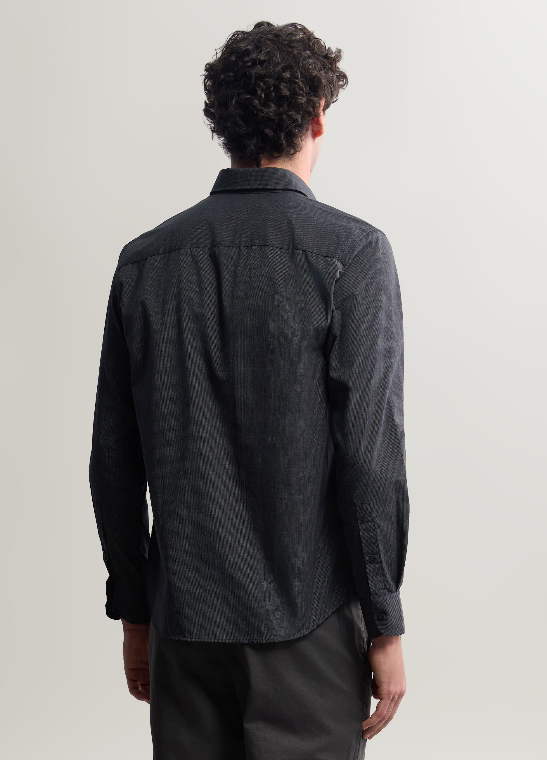 Camicia regular fit in misto cotone uomo_1