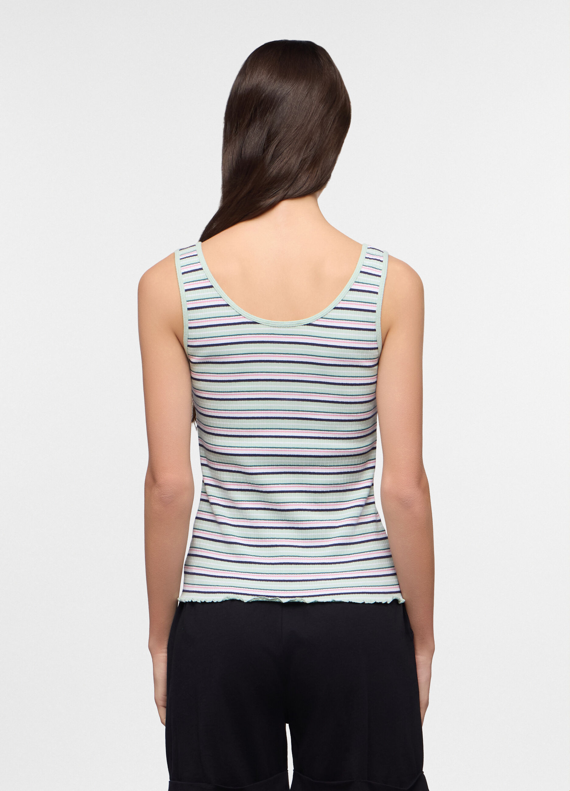 Canotta fitted in costina stretch donna_1