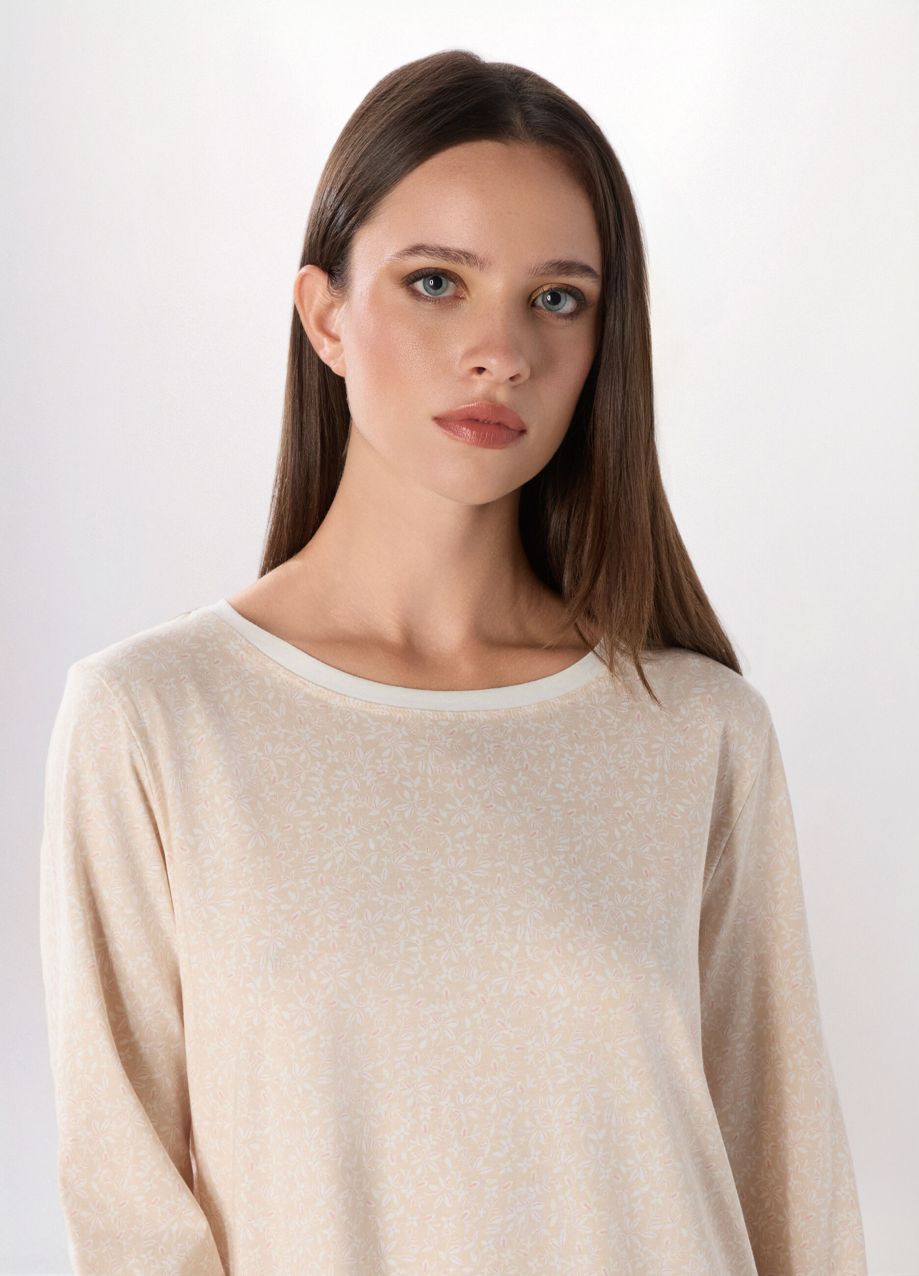 Camicia da notte in jersey di puro cotone donna_2