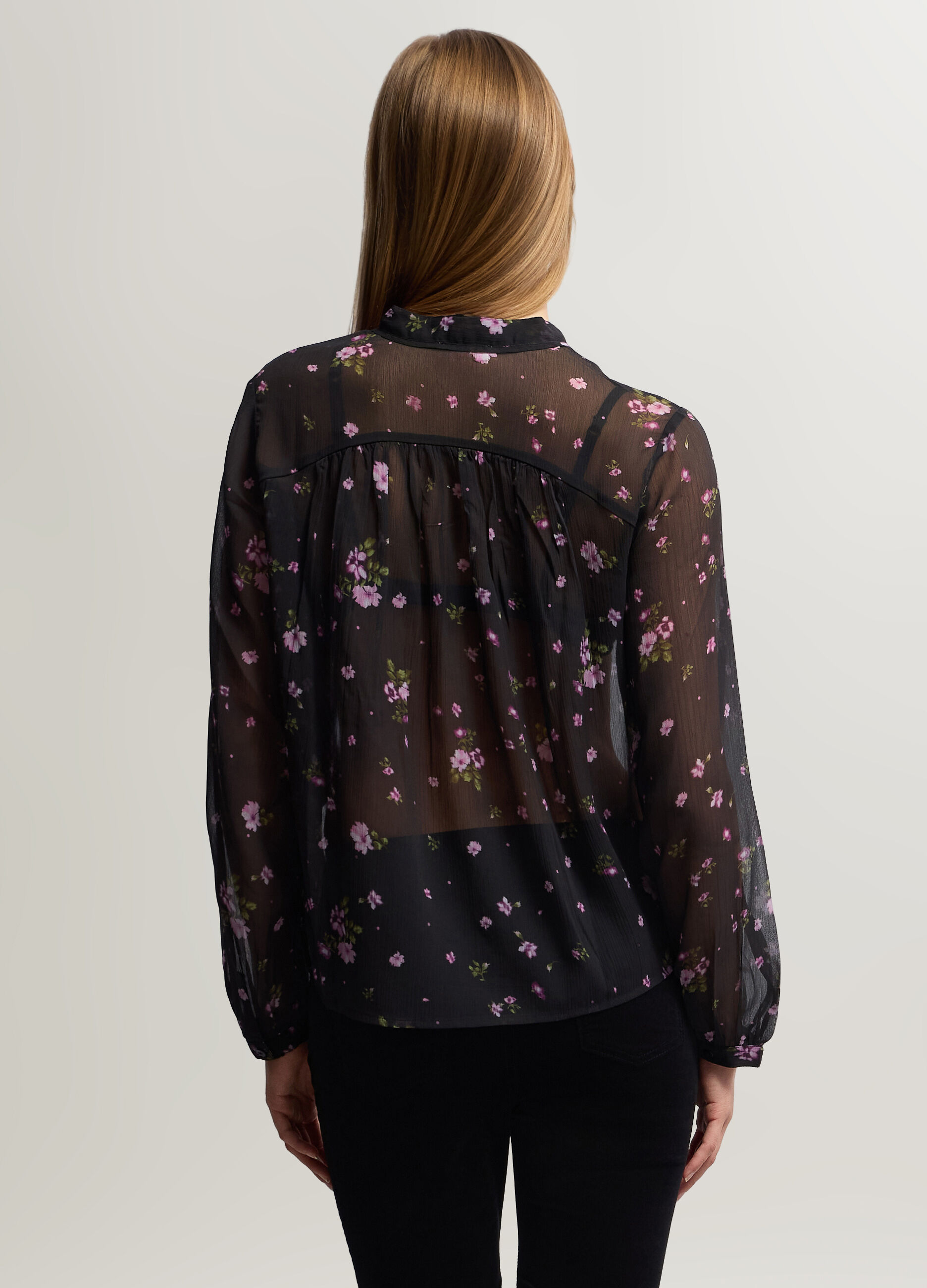 Camicia Fit Regular girocollo in chiffon donna_1