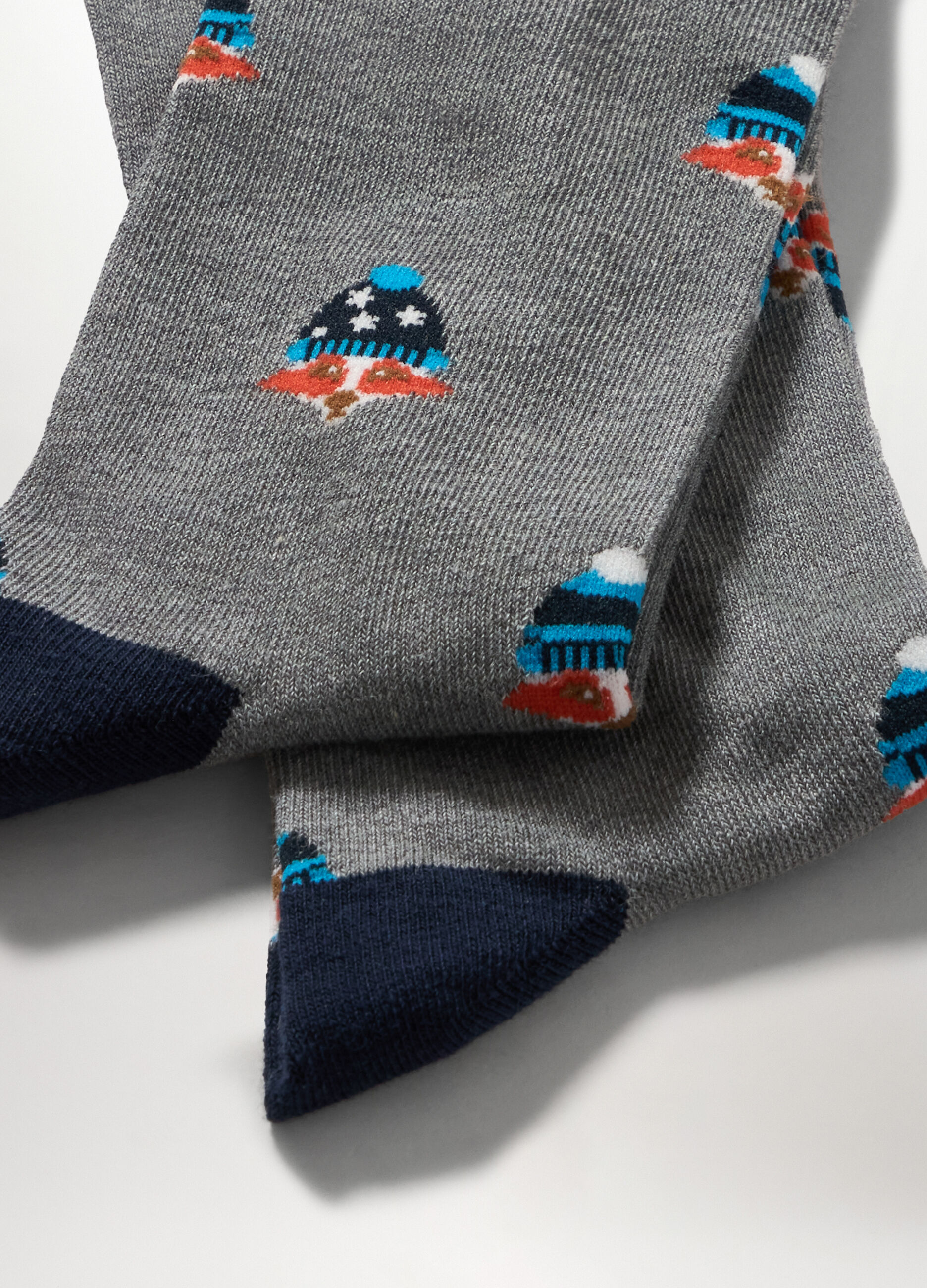 Calze lunghe in cotone stretch a fantasia uomo_1