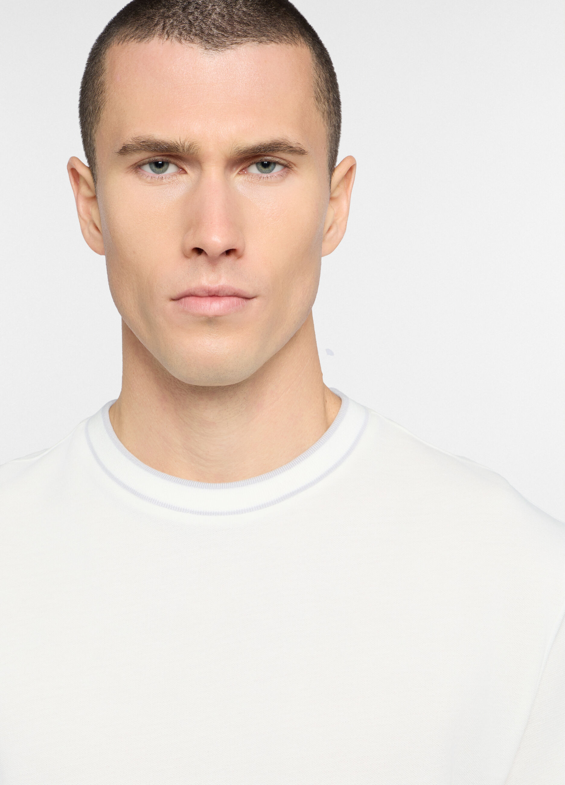 Maglietta girocollo in piquet di cotone uomo_2