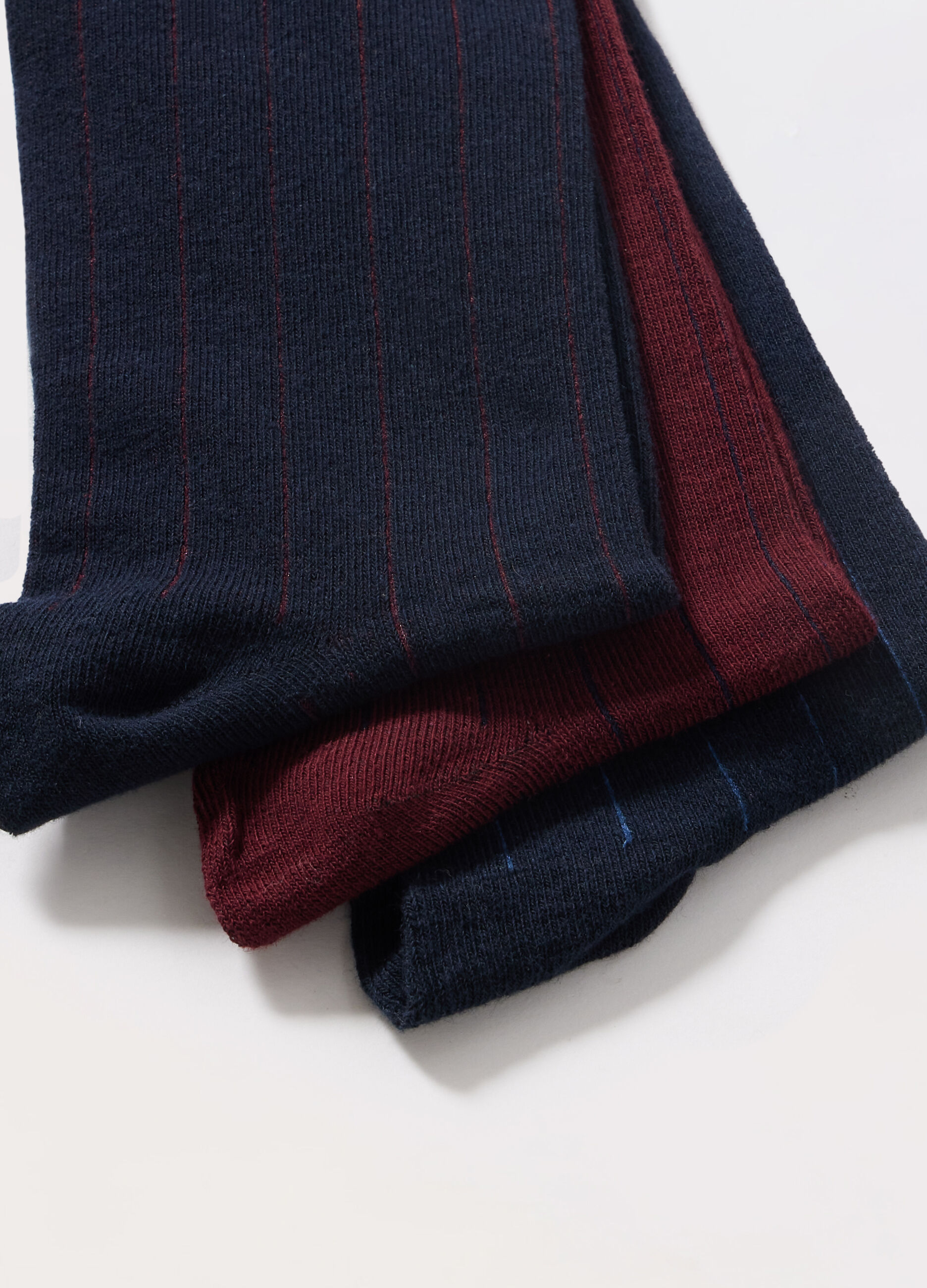 Calze corte in cotone stretch a coste uomo_1