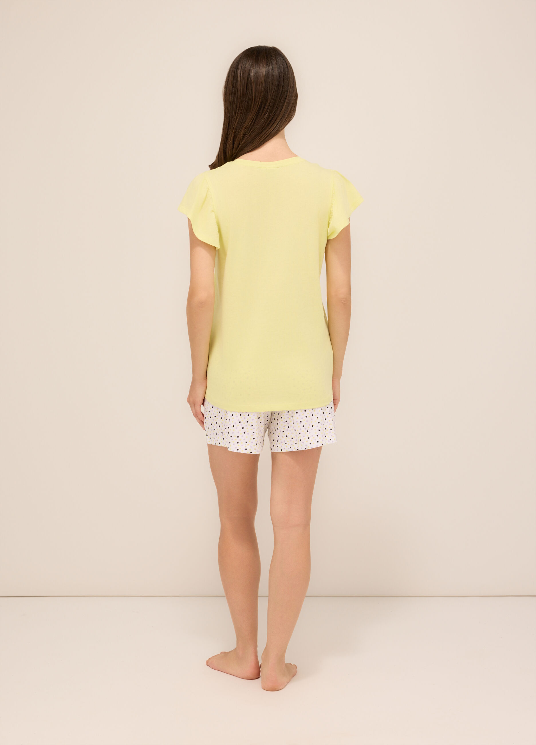 Set pigiama corto in jersey di puro cotone donna_1