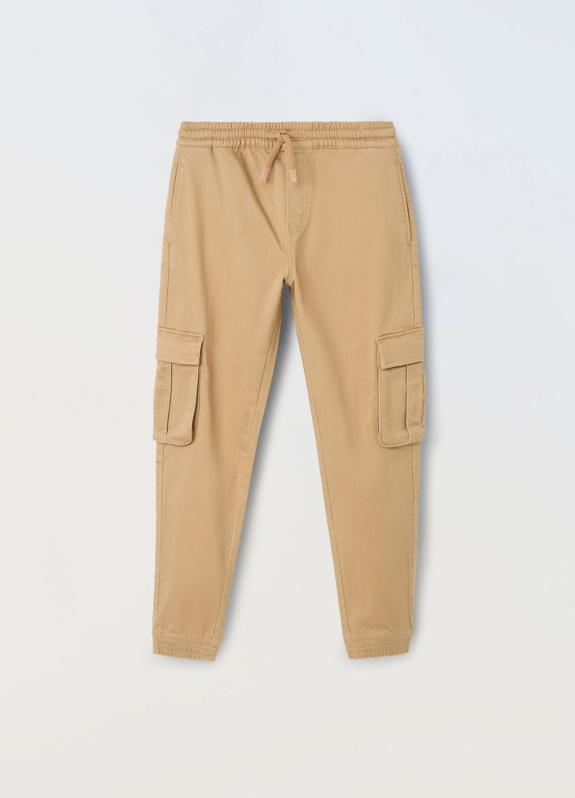 Joggers cargo in french terry stretch ragazzo_0