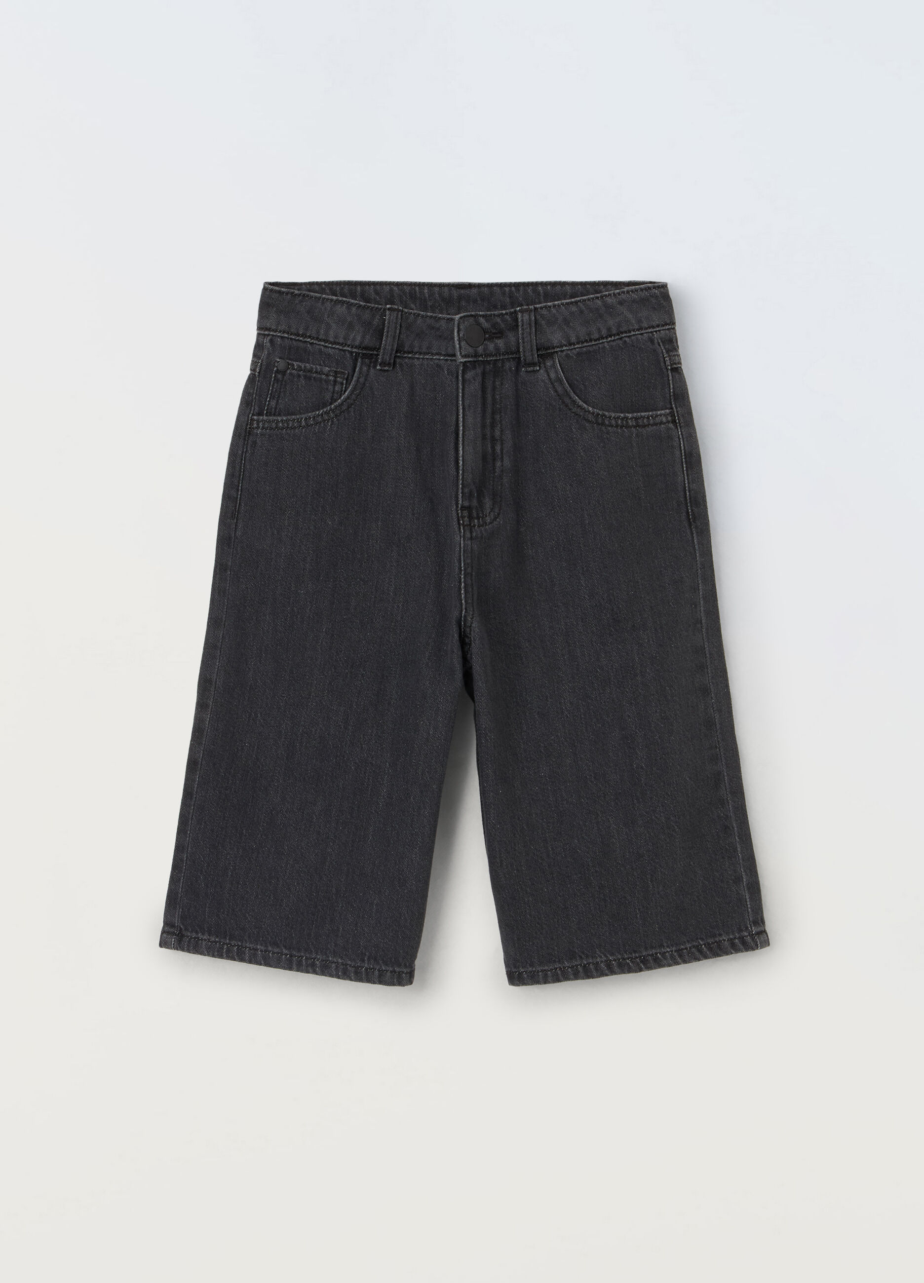 Shorts in denim di misto cotone ragazzo_0