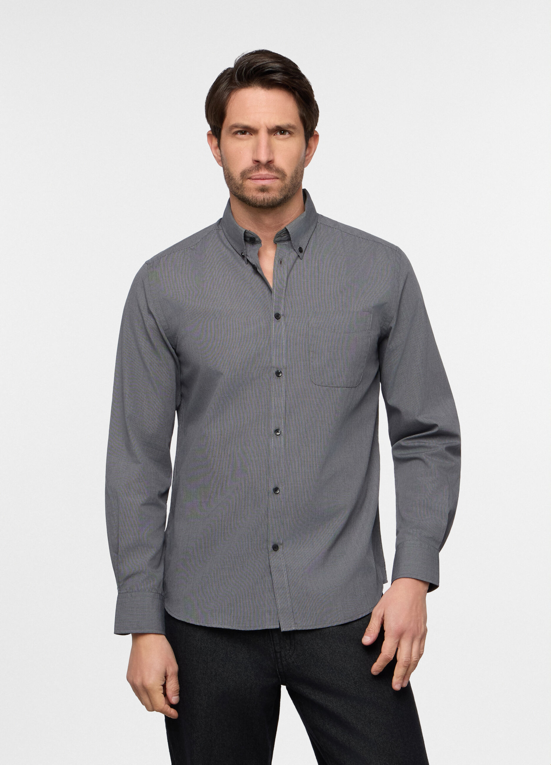 Camicia regular fit colletto button down uomo_0