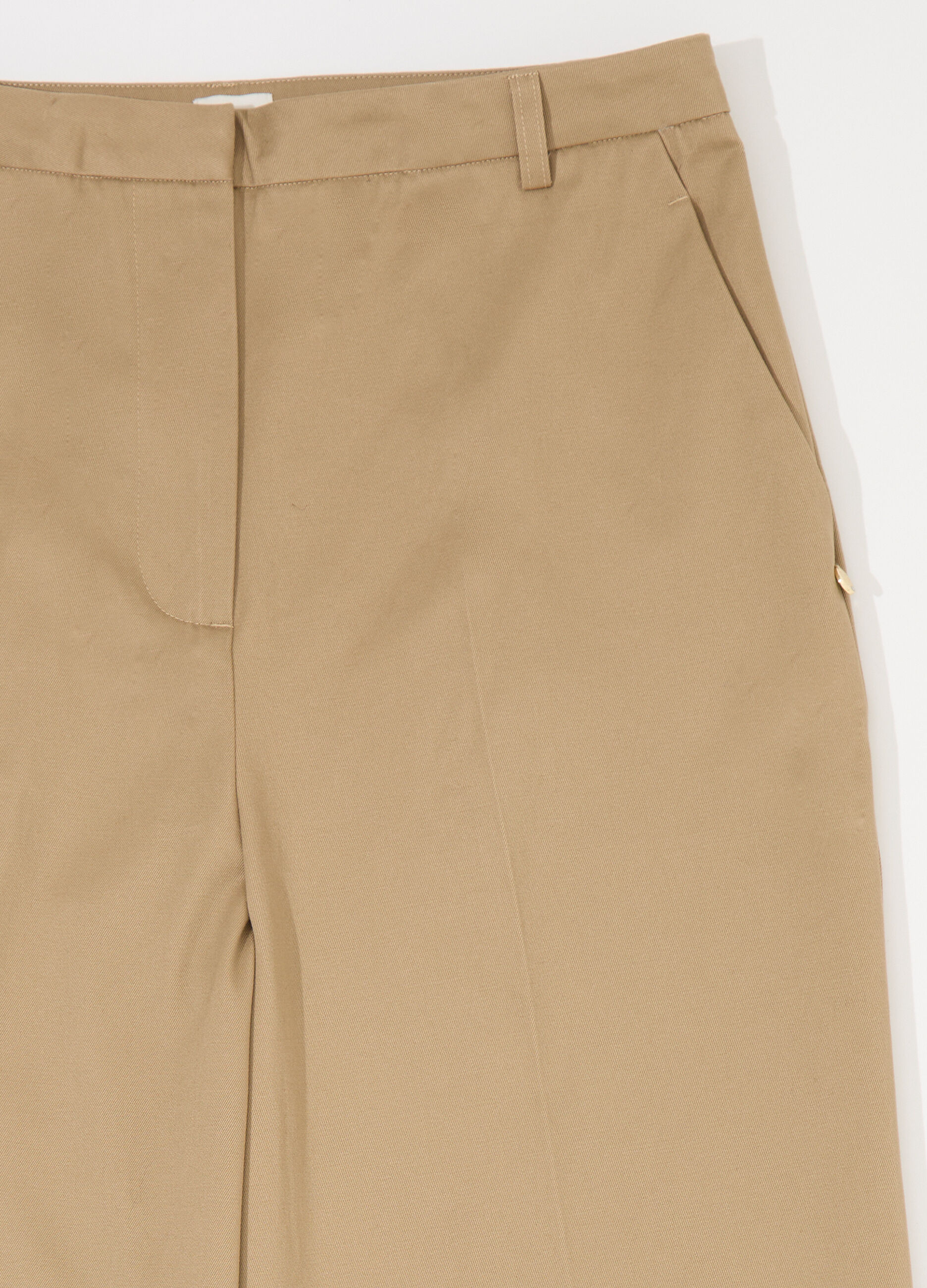 Pantaloni palazzo in gabardine di puro cotone donna_6