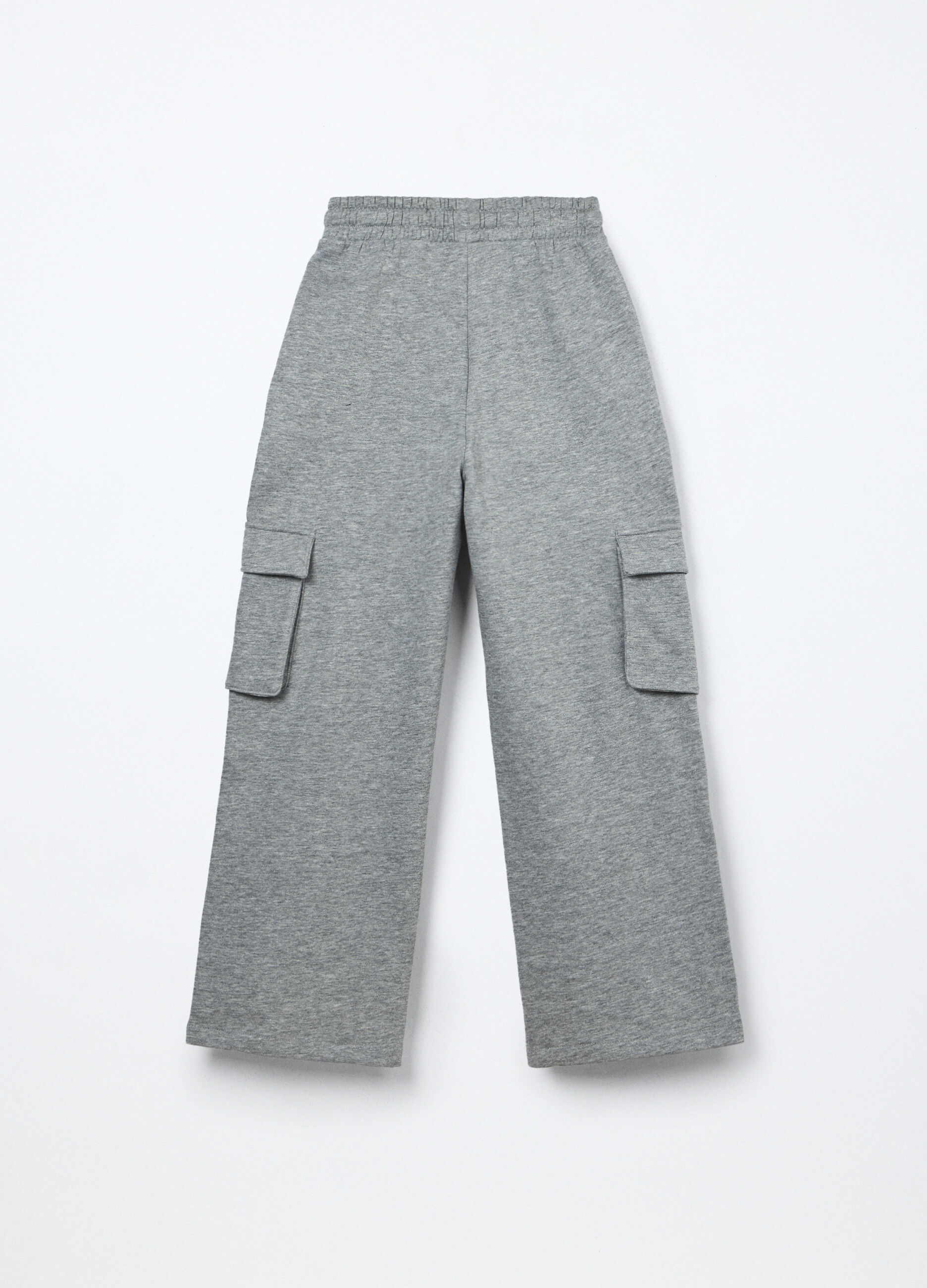 Pantaloni cargo in misto cotone fleece ragazza_1