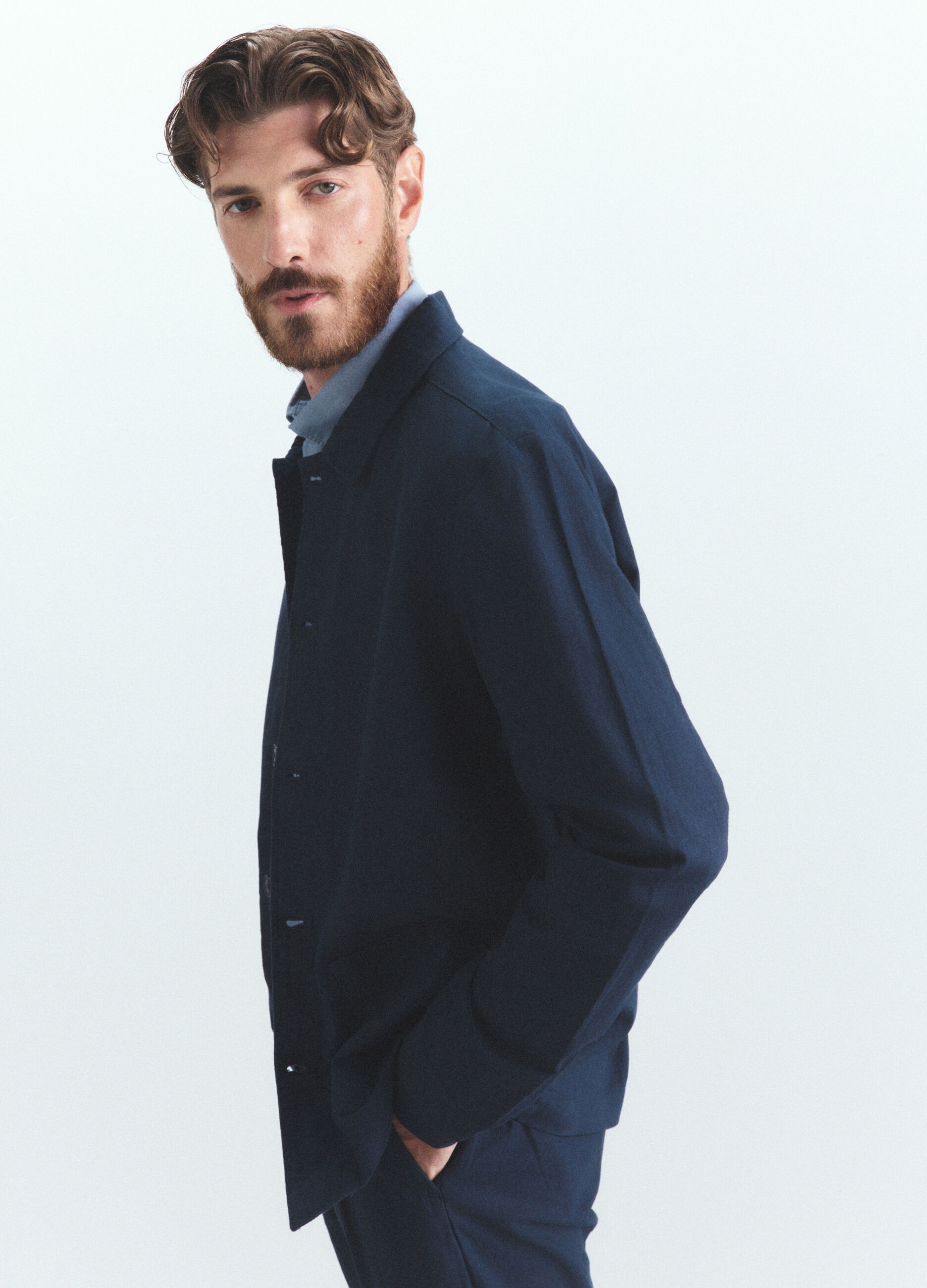 Giacca a camicia in lino e cotone uomo_3