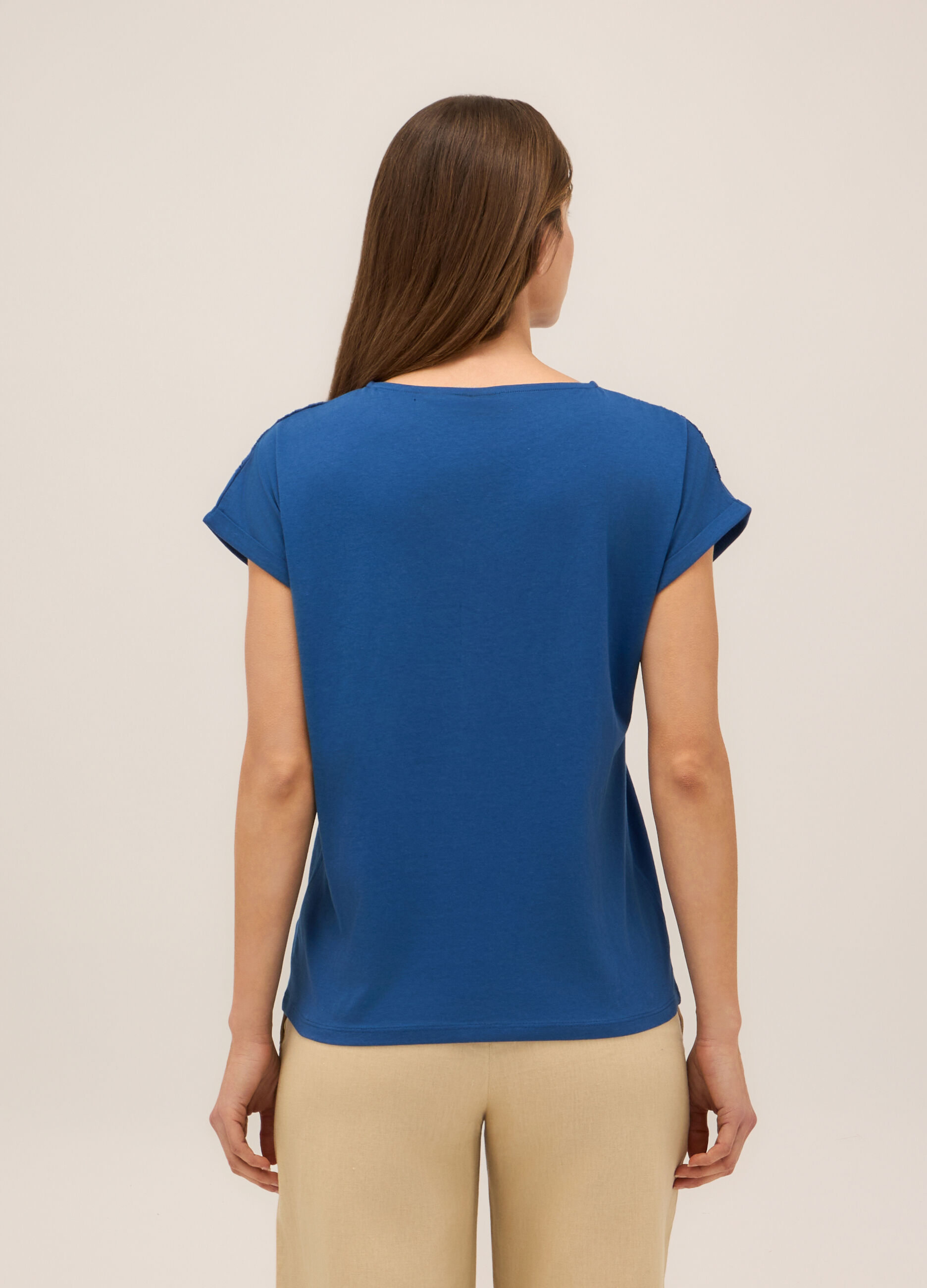 T-shirt in jersey di puro cotone donna_1
