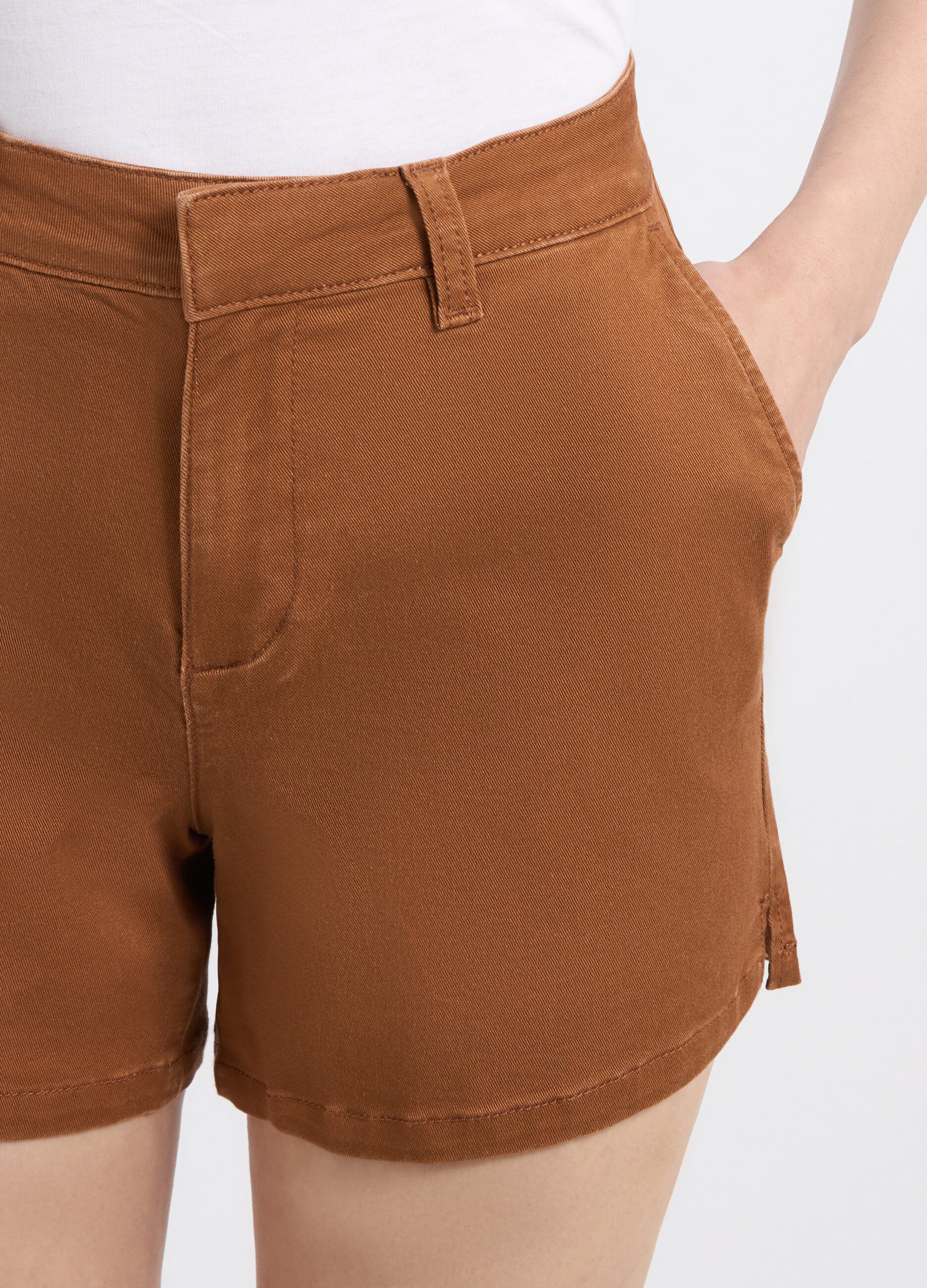 Shorts in denim di misto cotone donna_2
