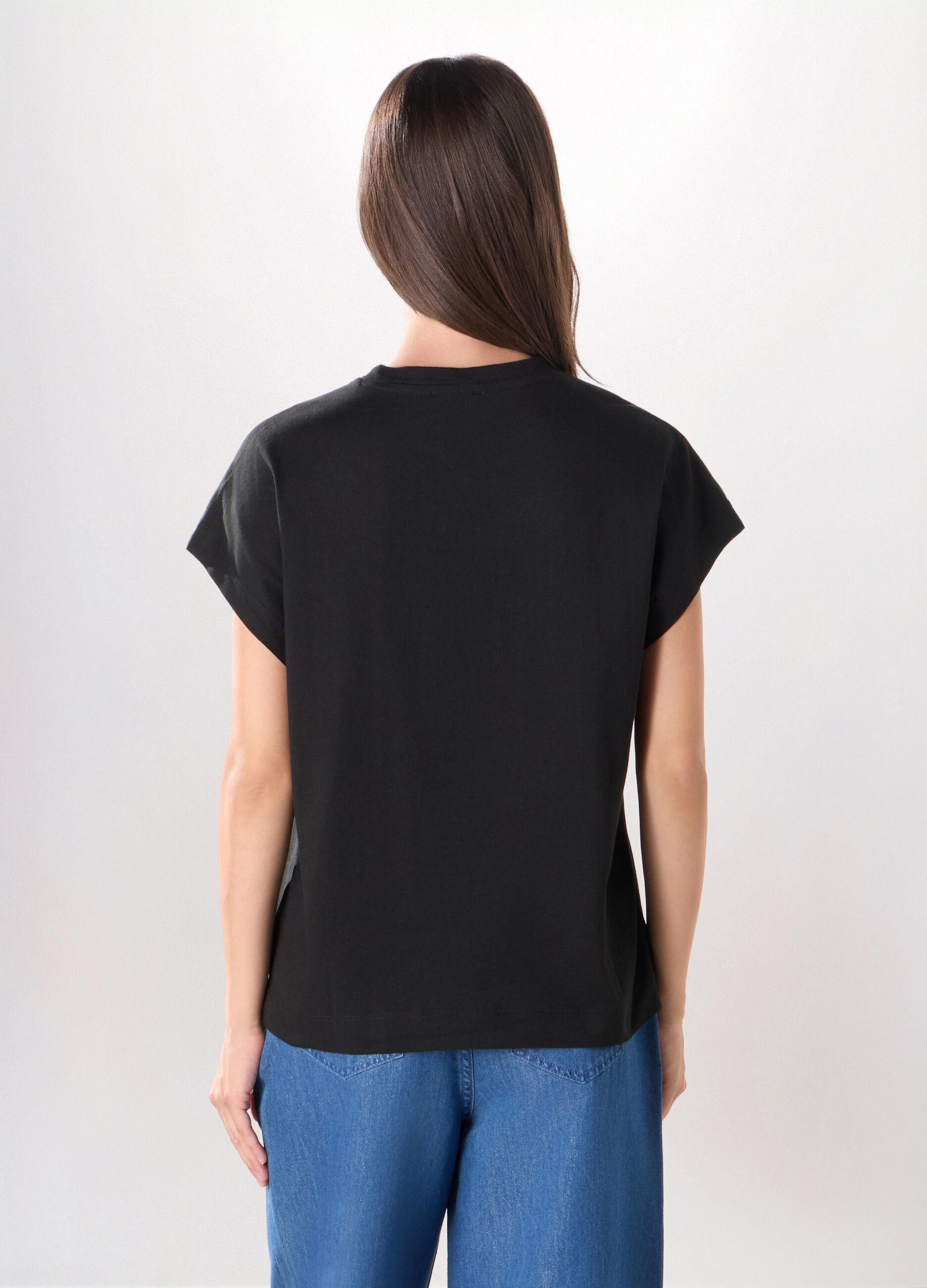 T-shirt in jersey di puro cotone donna_1