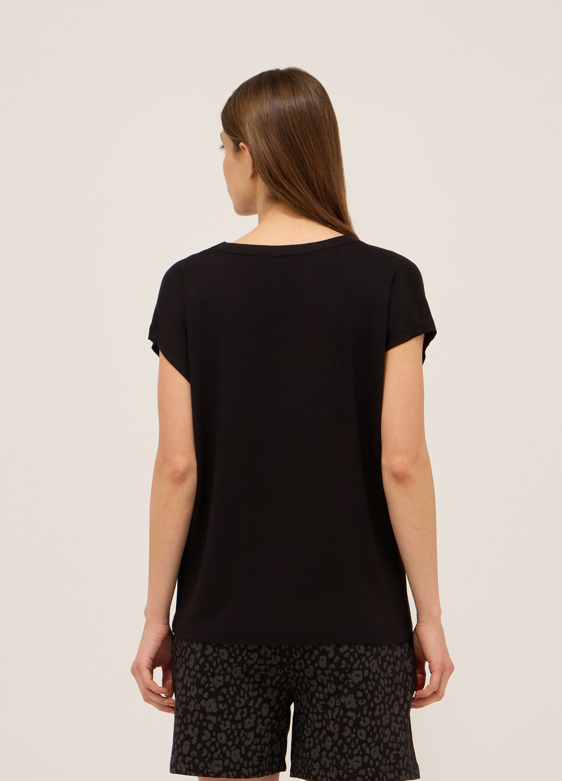 T-shirt in jersey di viscosa stretch donna_1