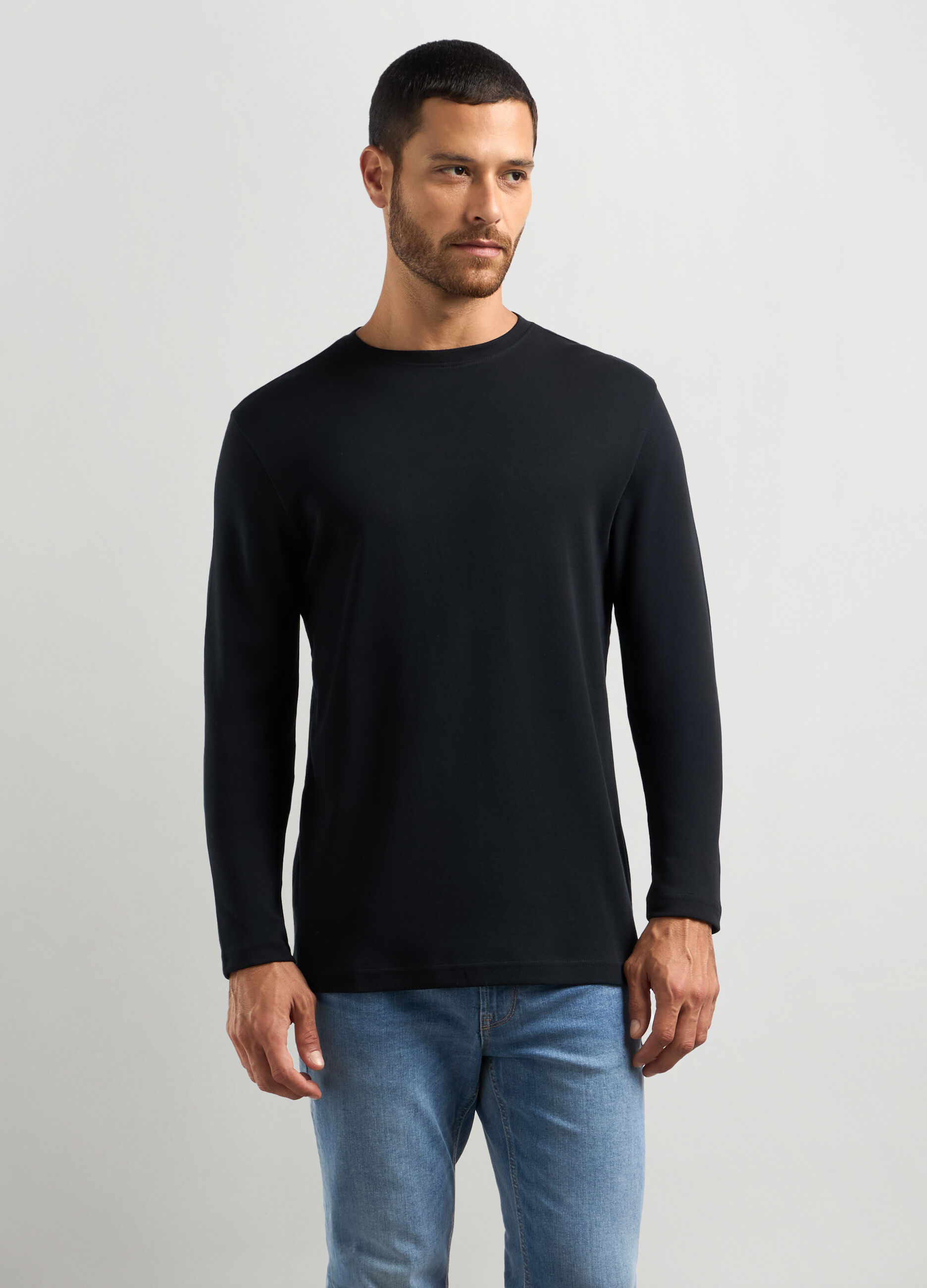 T shirt manica lunga cotone uomo on sale