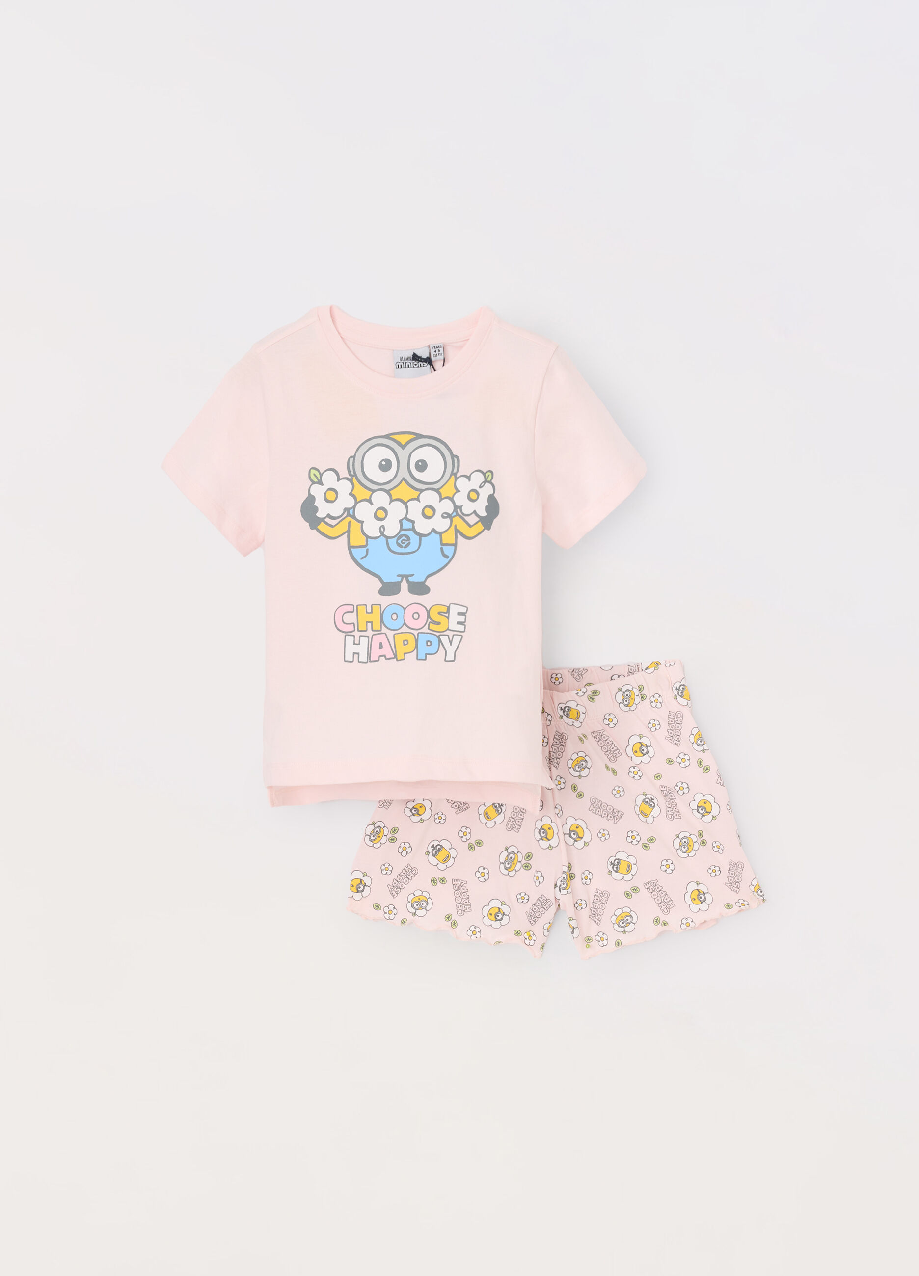 Set pigiama corto in jersey di puro cotone bambina_0