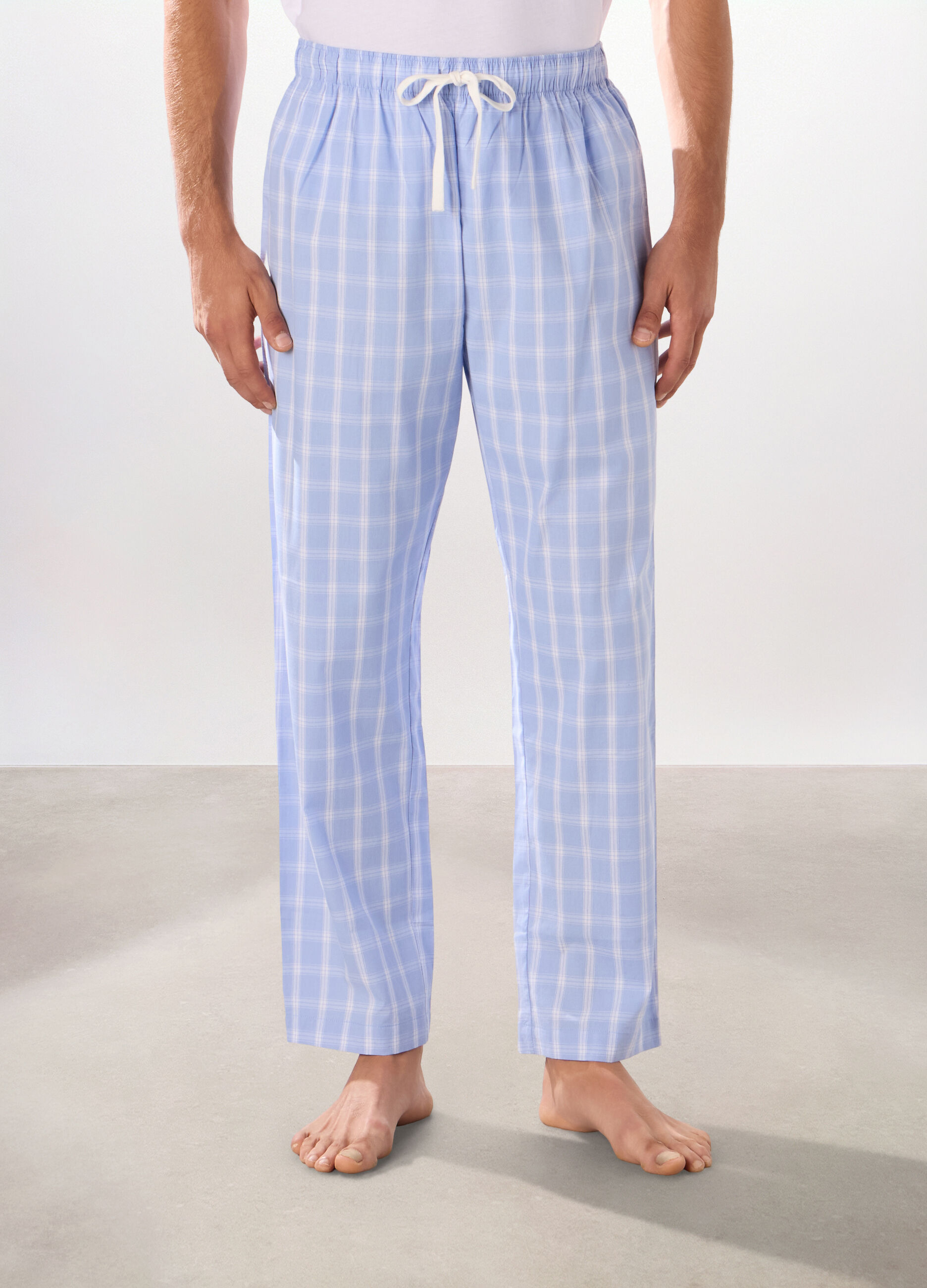 Pantalone lungo pigiama in puro cotone uomo_2