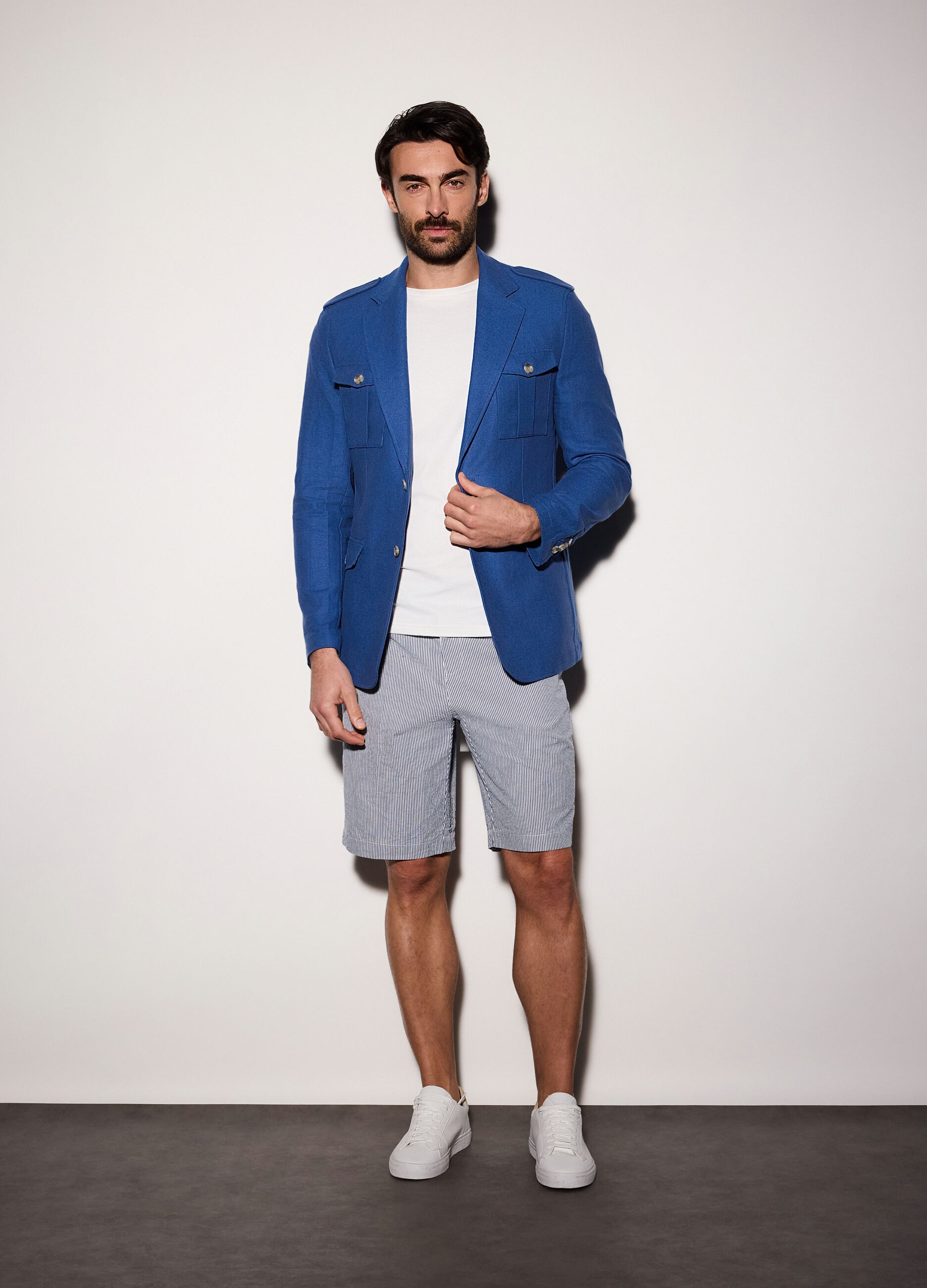 Bermuda in seersucker di cotone uomo_0