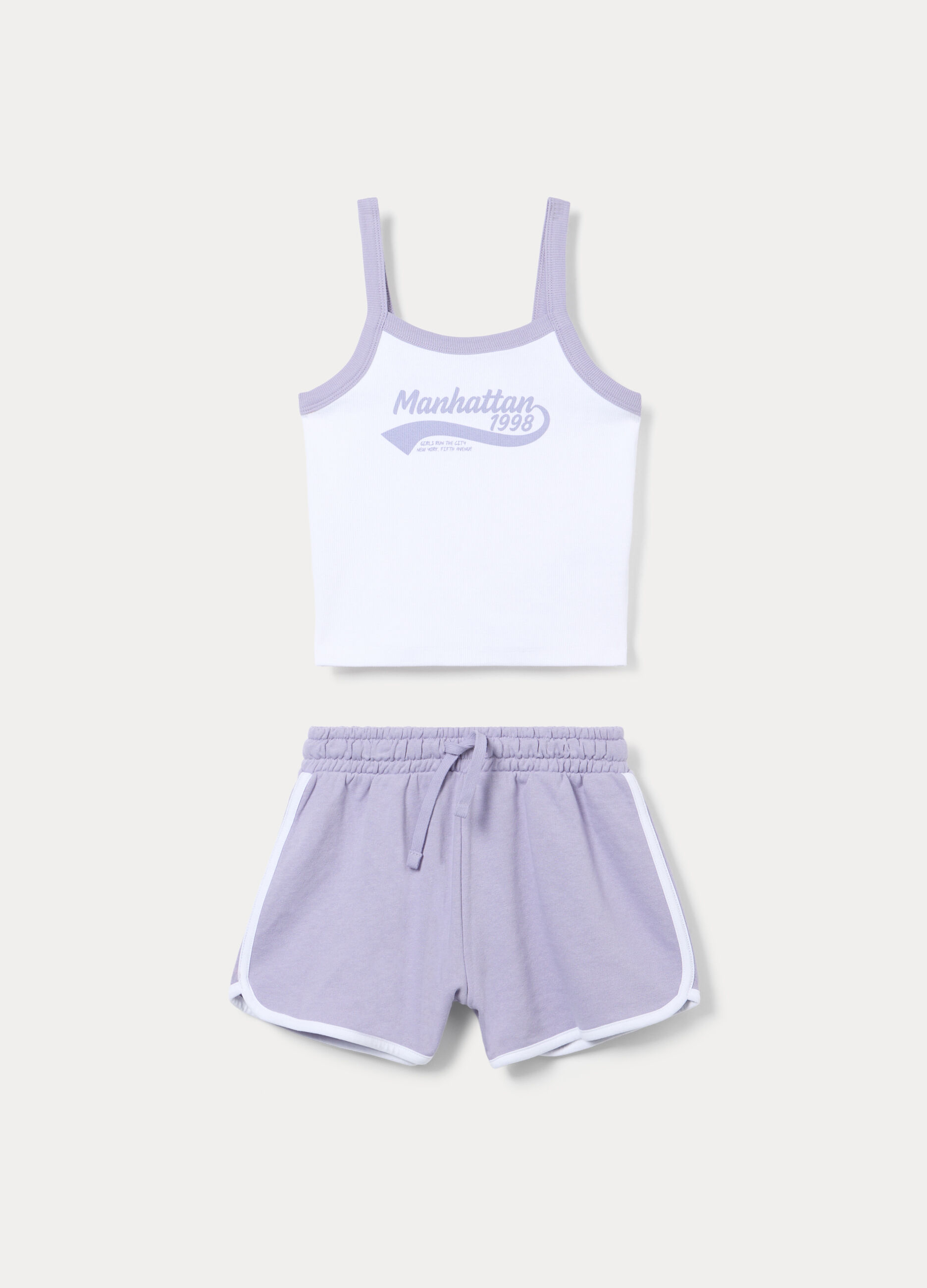 Jogging set fitted in cotone stretch ragazza_0