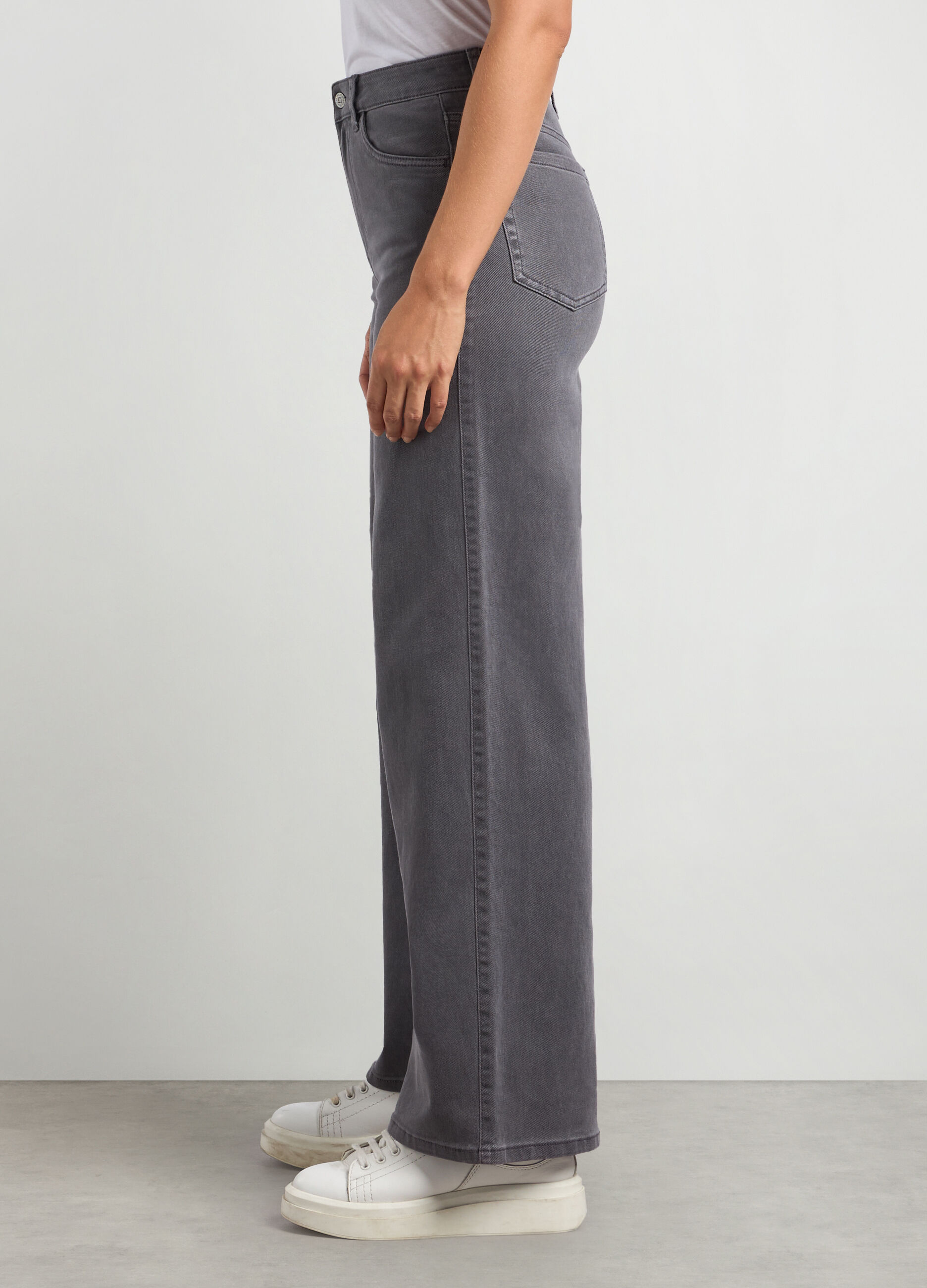 Pantaloni in denim di cotone stretch donna_2